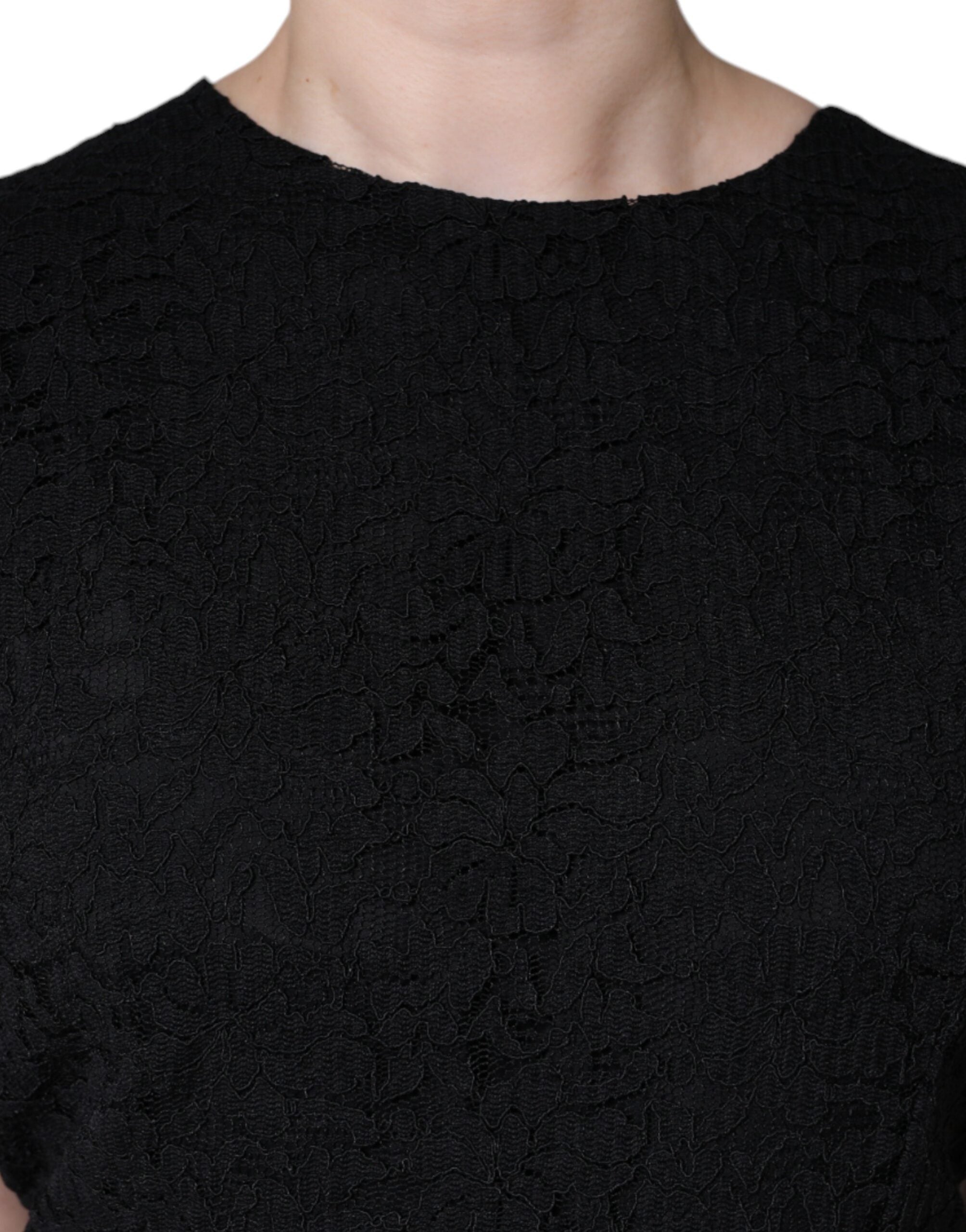 Robe fourreau noire en coton Dolce &amp; Gabbana arrivant au genou