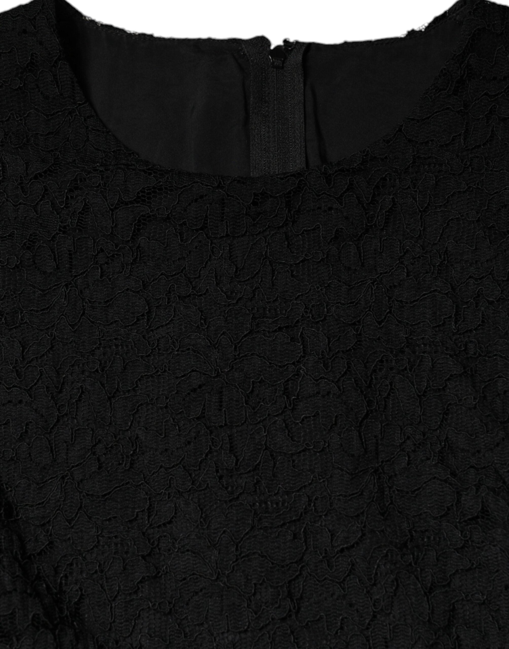 Robe fourreau noire en coton Dolce &amp; Gabbana arrivant au genou