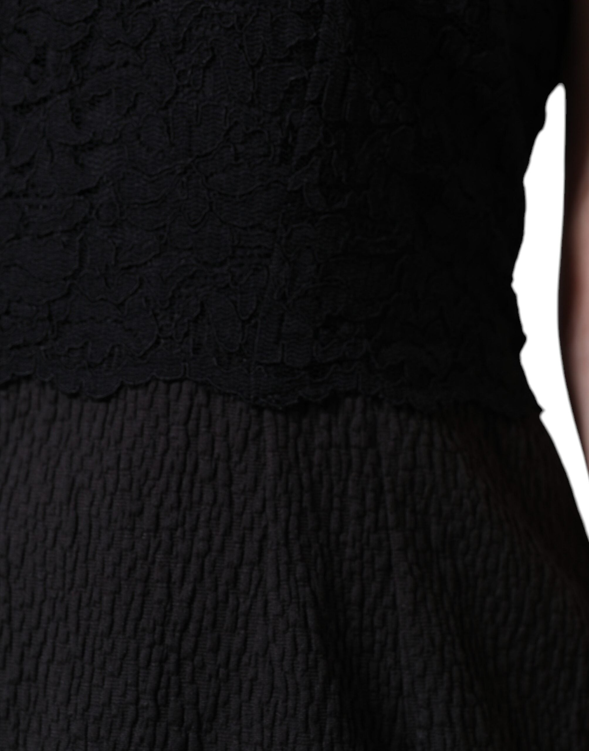 Robe fourreau noire en coton Dolce &amp; Gabbana arrivant au genou