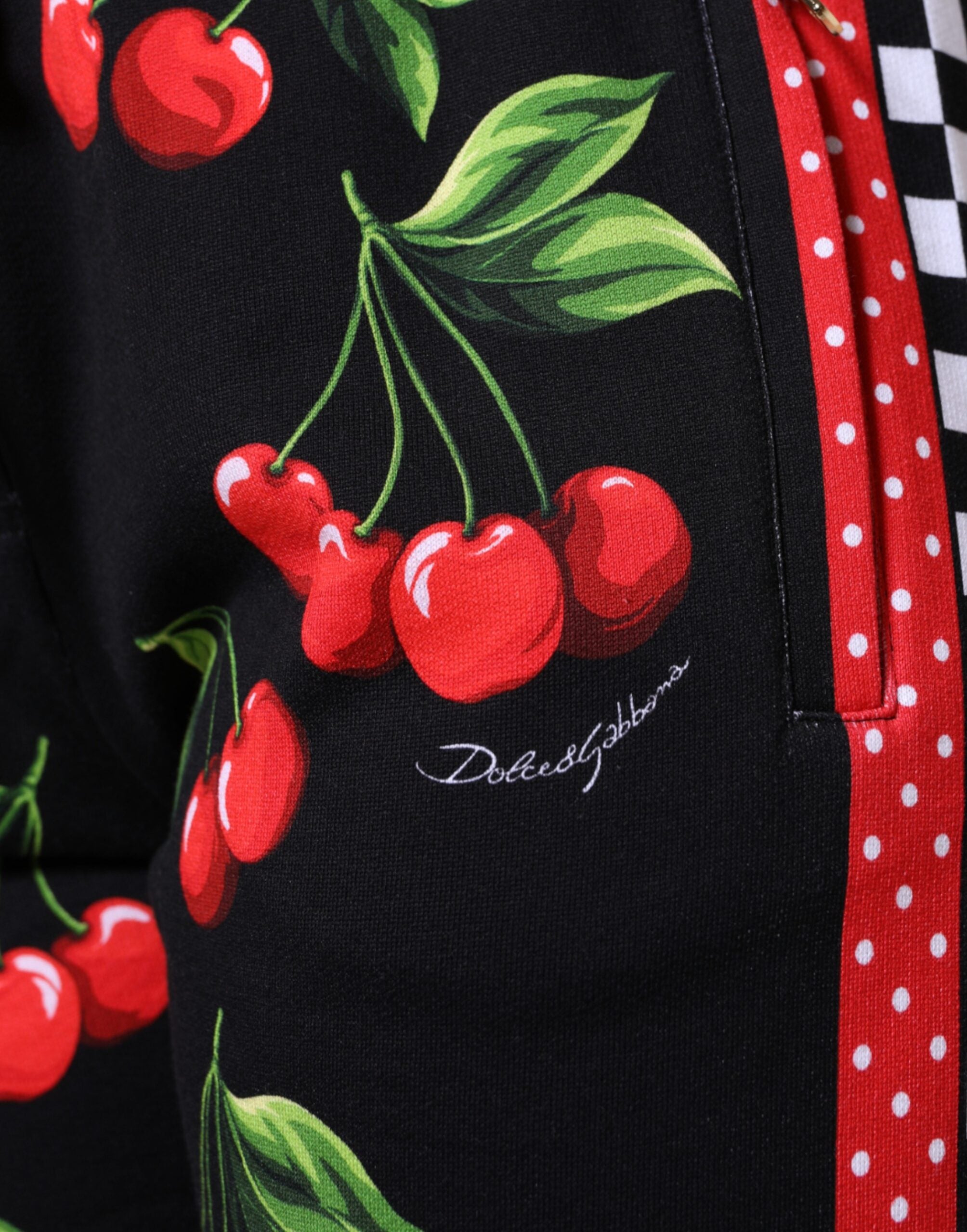 Dolce &amp; Gabbana Jogginghose in Schwarz, Rot und Kirschrot mit mittelhohem Bund
