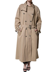 Dolce &amp; Gabbana Khakifarbener zweireihiger Trenchcoat
