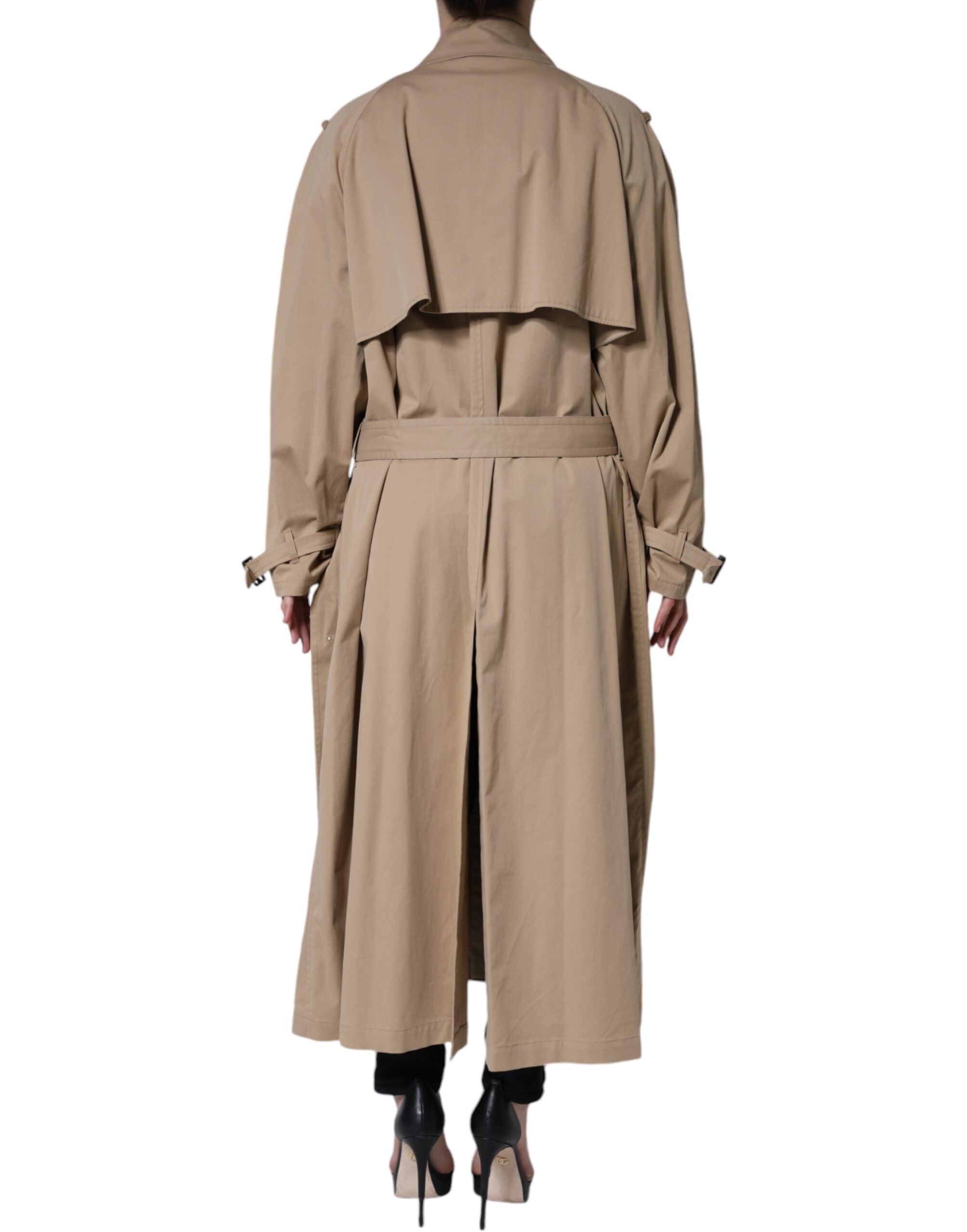 Dolce &amp; Gabbana Khakifarbener zweireihiger Trenchcoat