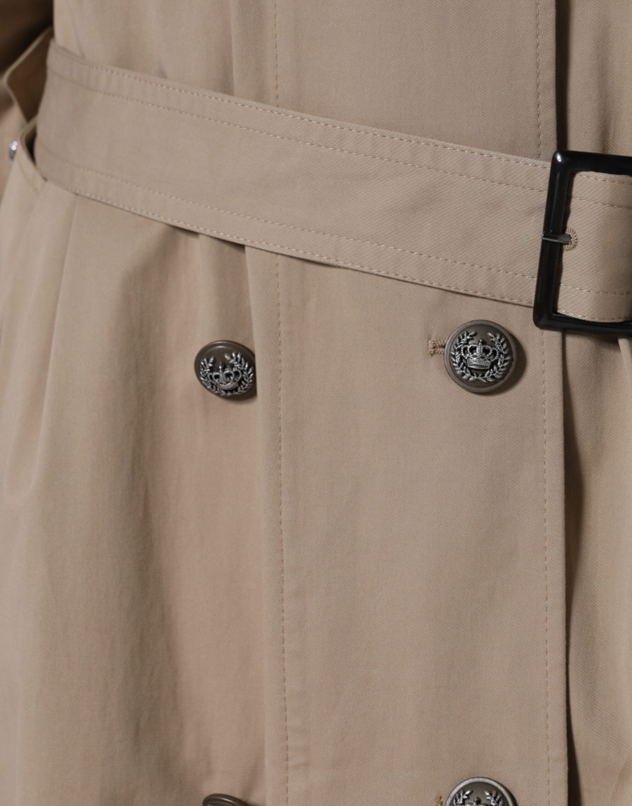 Dolce &amp; Gabbana Khakifarbener zweireihiger Trenchcoat