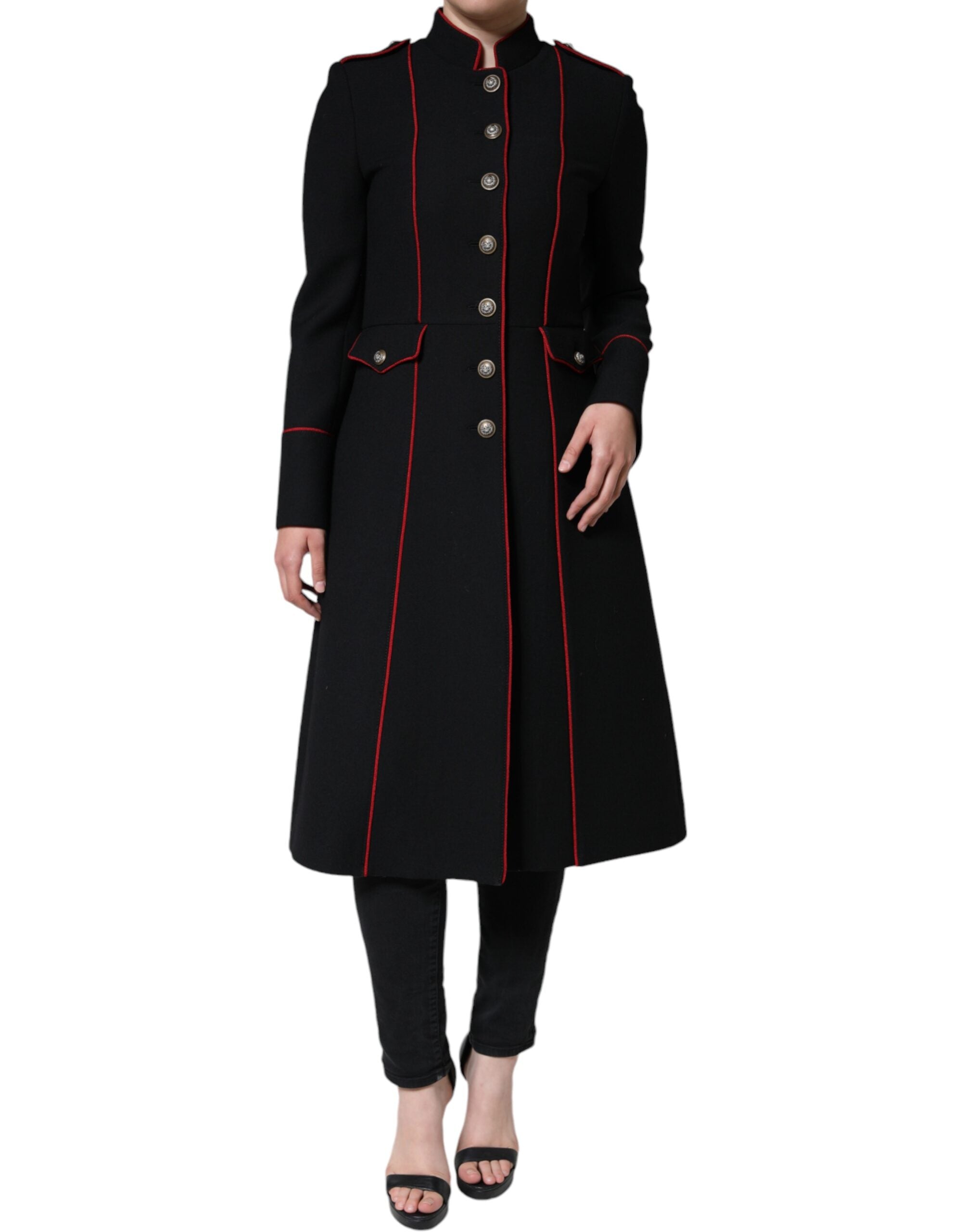 Schwarzer, einreihiger Trenchcoat von Dolce &amp; Gabbana