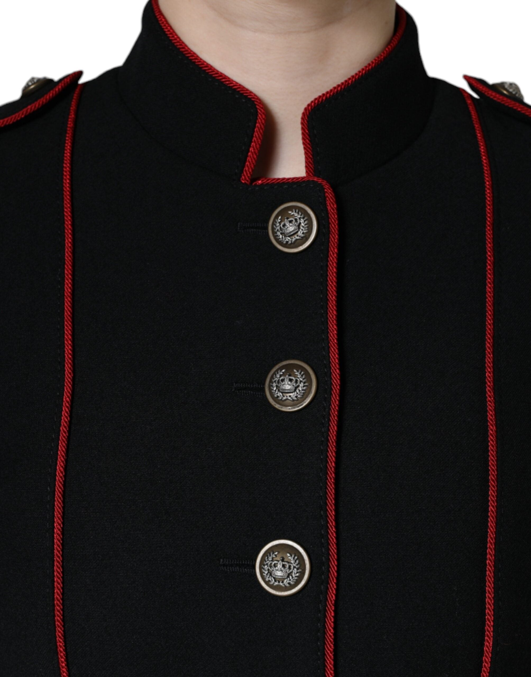 Schwarzer, einreihiger Trenchcoat von Dolce &amp; Gabbana