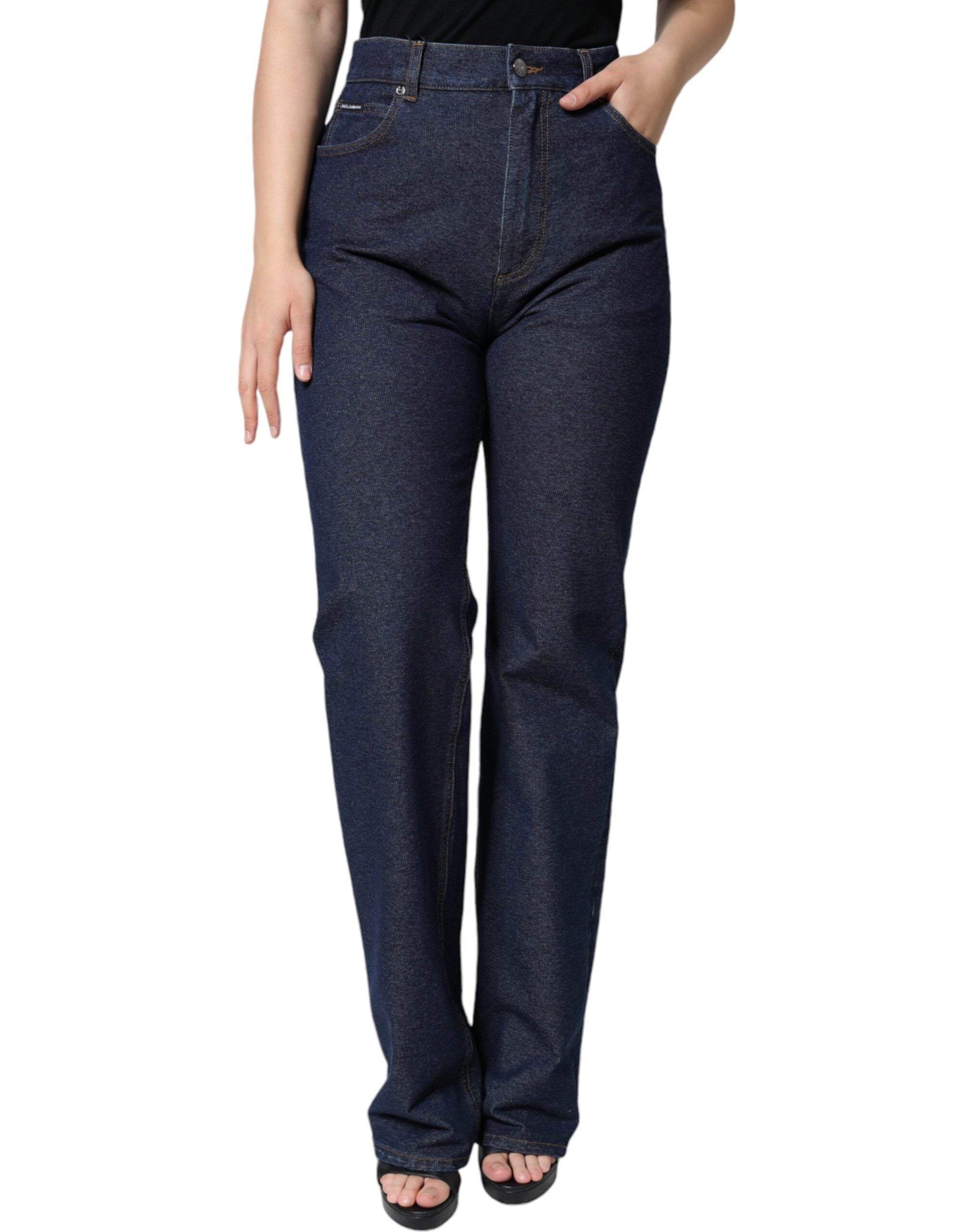 Jean droit en coton stretch bleu foncé Dolce &amp; Gabbana