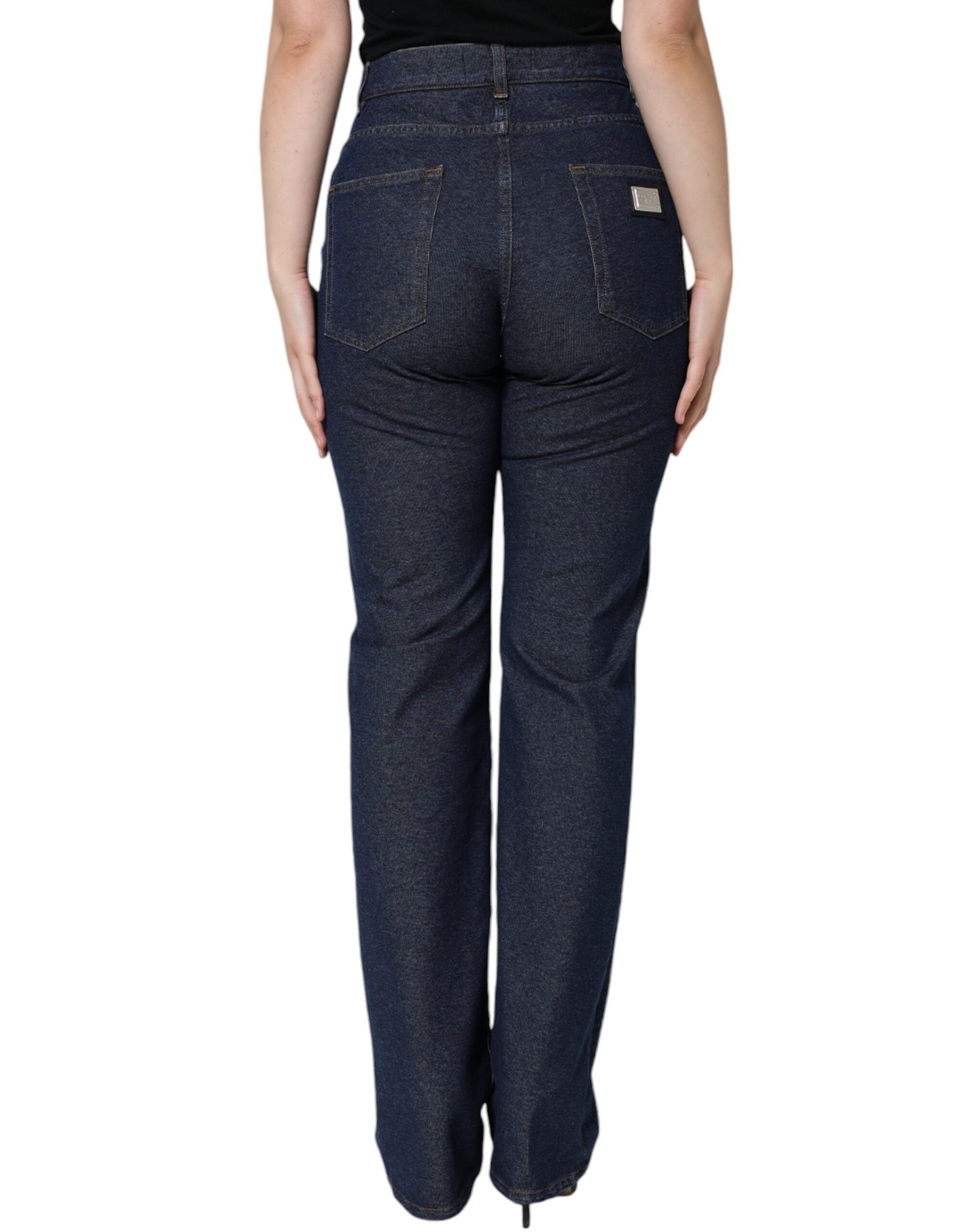 Jean droit en coton stretch bleu foncé Dolce &amp; Gabbana