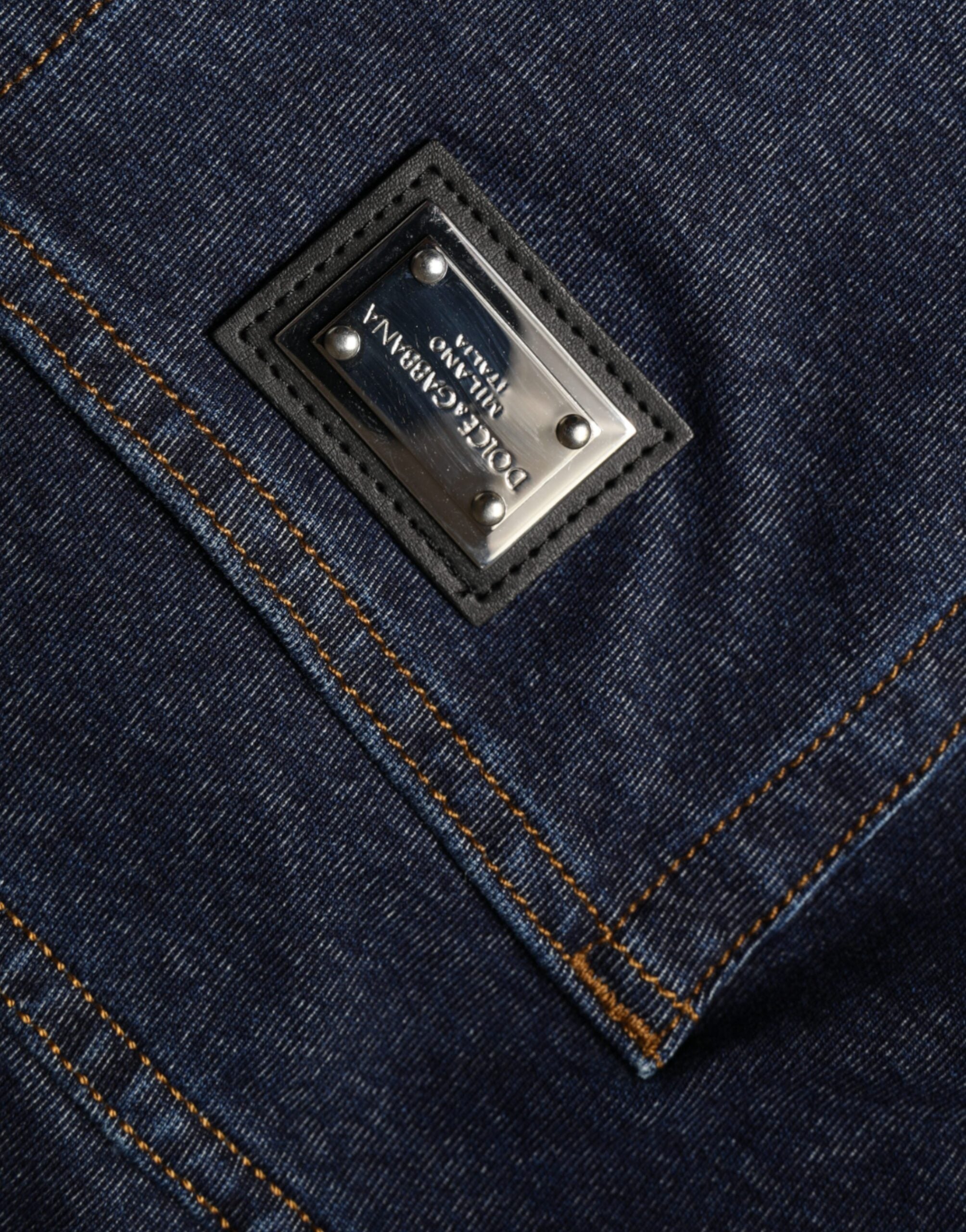 Jean droit en coton stretch bleu foncé Dolce &amp; Gabbana