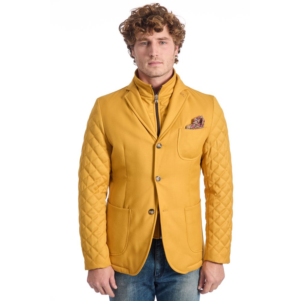 Veste homme Roberto Pepe en laine jaune de luxe