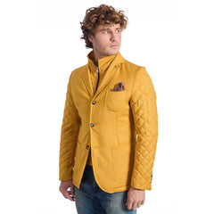 Veste homme Roberto Pepe en laine jaune de luxe