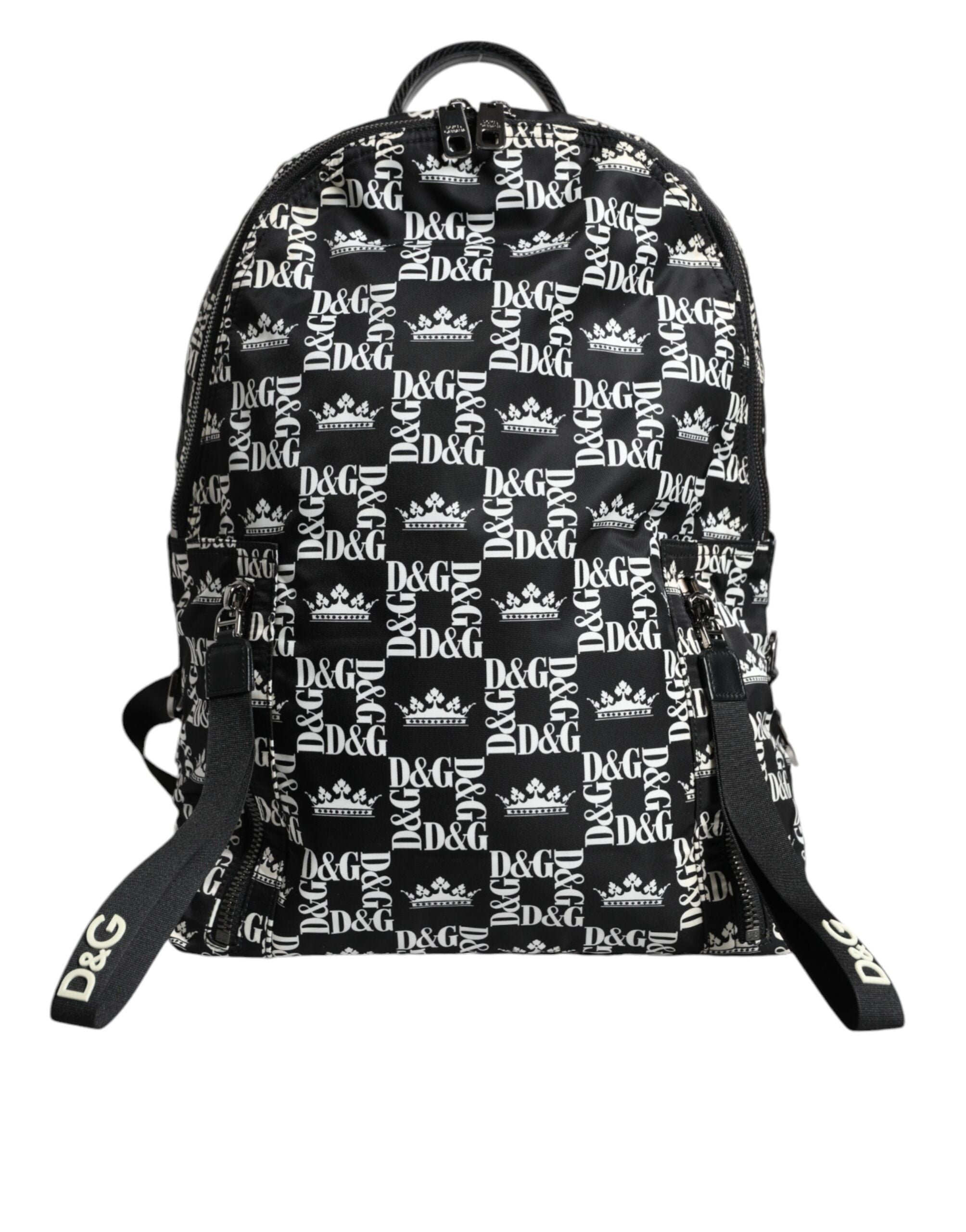 Sac à dos Dolce &amp; Gabbana en nylon noir et blanc avec logo DG couronne