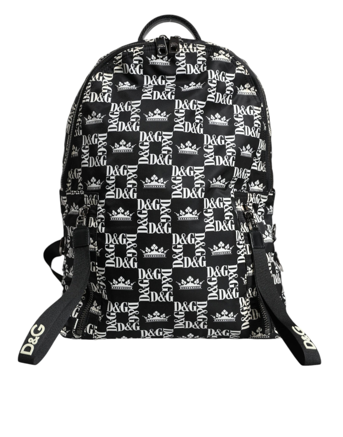 Sac à dos Dolce &amp; Gabbana en nylon noir et blanc avec logo DG couronne