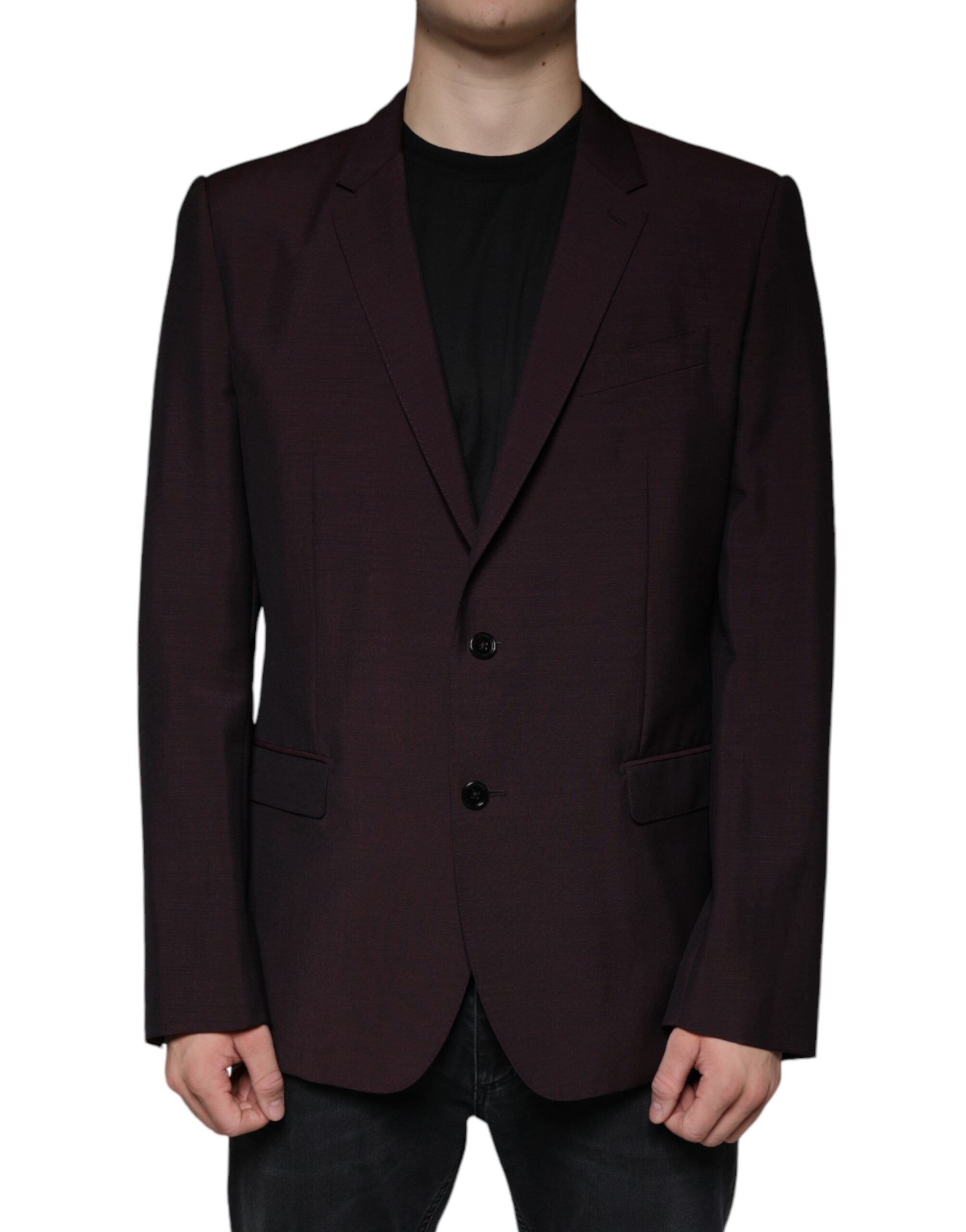 Dolce &amp; Gabbana Bordeaux Wollblazer, einreihig, elegant