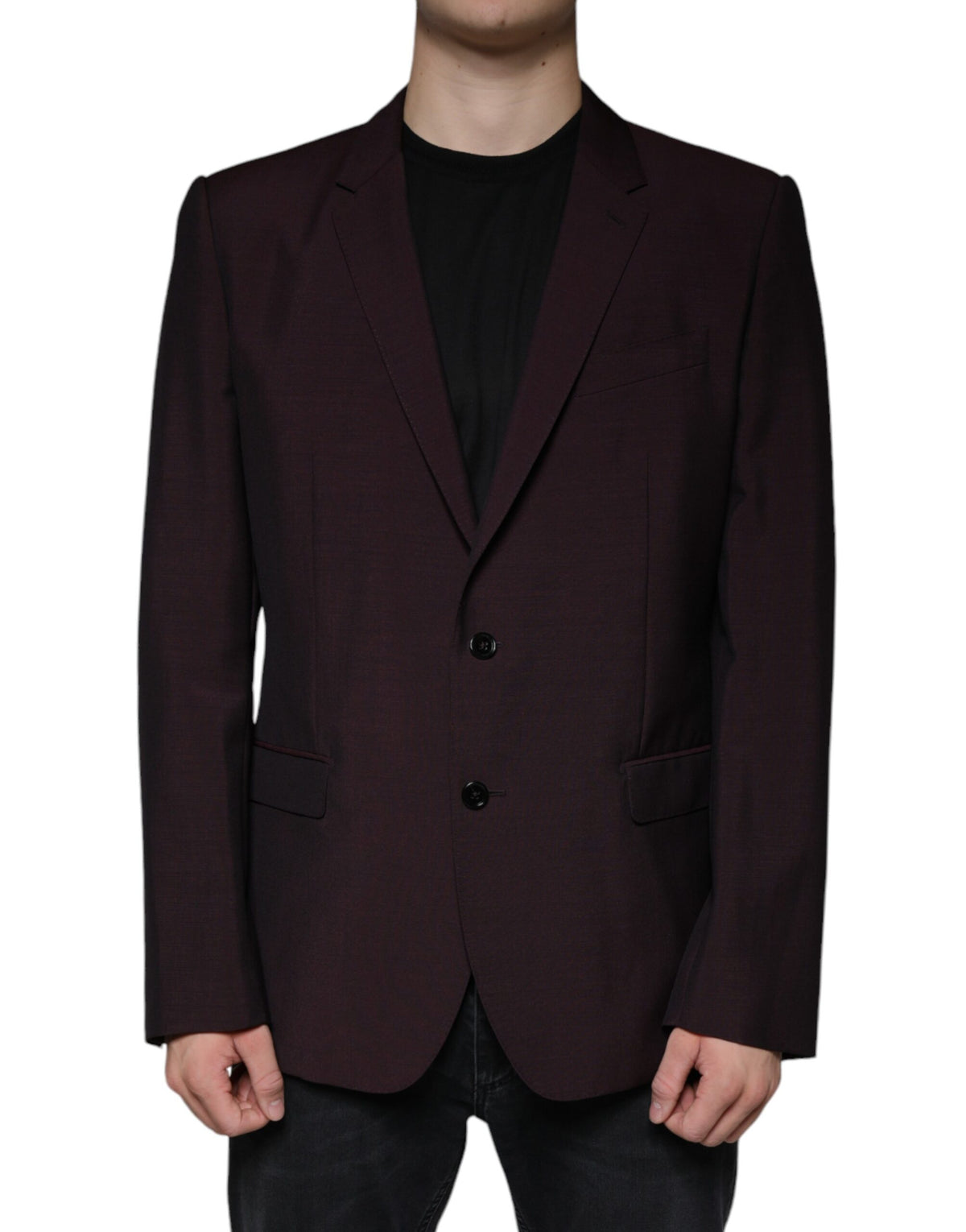 Dolce &amp; Gabbana Bordeaux Wollblazer, einreihig, elegant