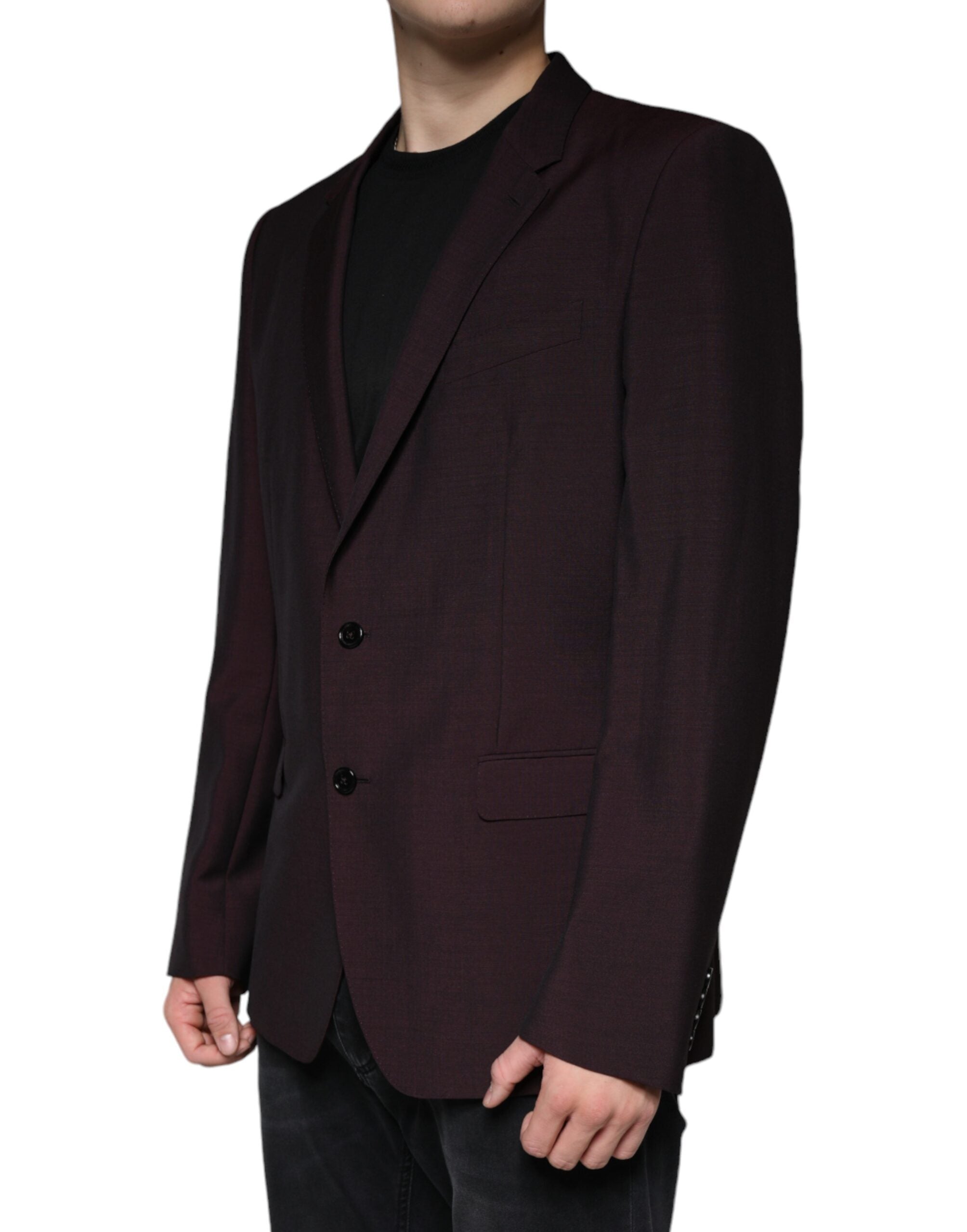 Dolce &amp; Gabbana Bordeaux Wollblazer, einreihig, elegant