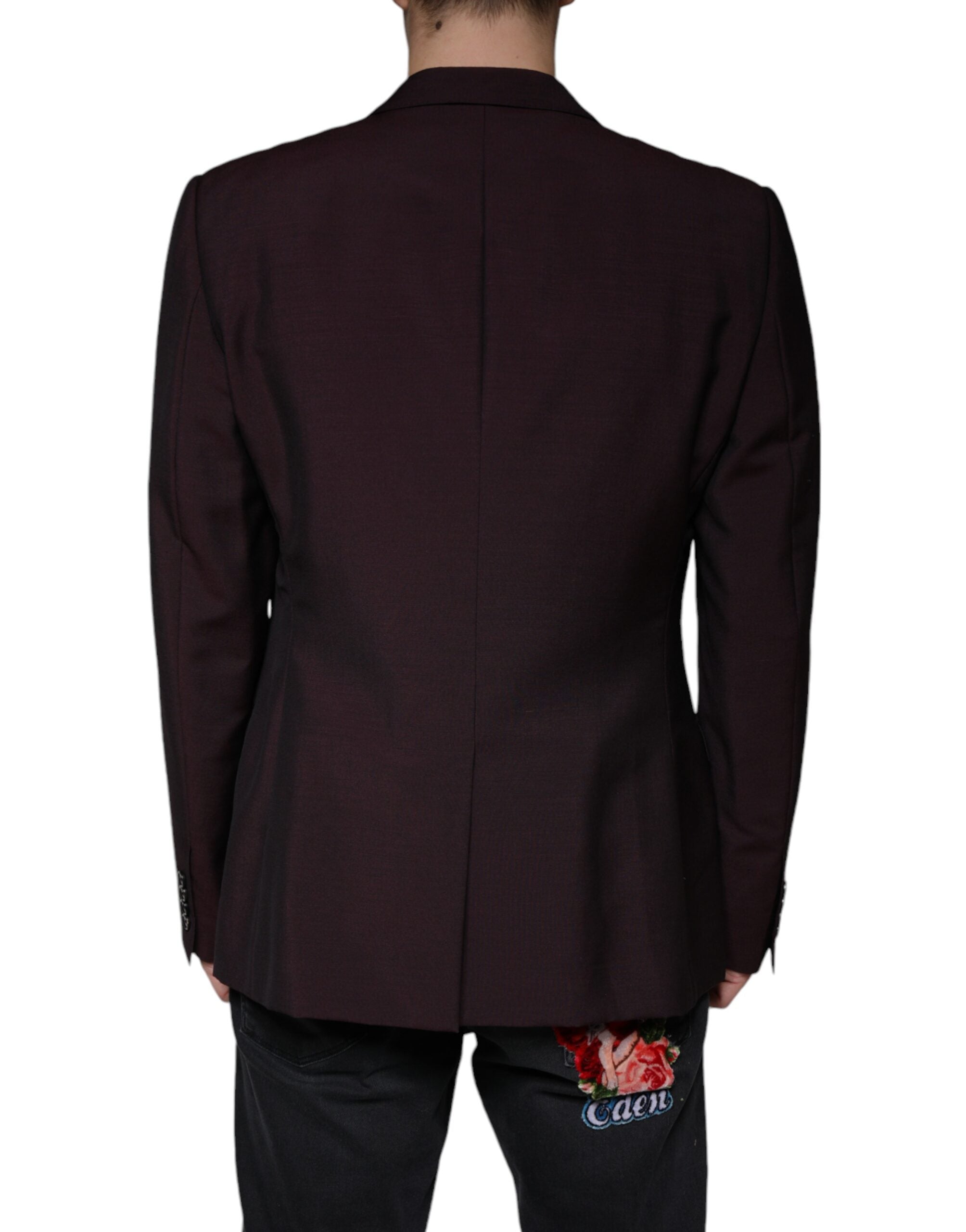 Dolce &amp; Gabbana Bordeaux Wollblazer, einreihig, elegant