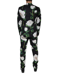 Dolce &amp; Gabbana Herren-Anzug aus schwarzer und rosafarbener Baumwolle, zweiteilig