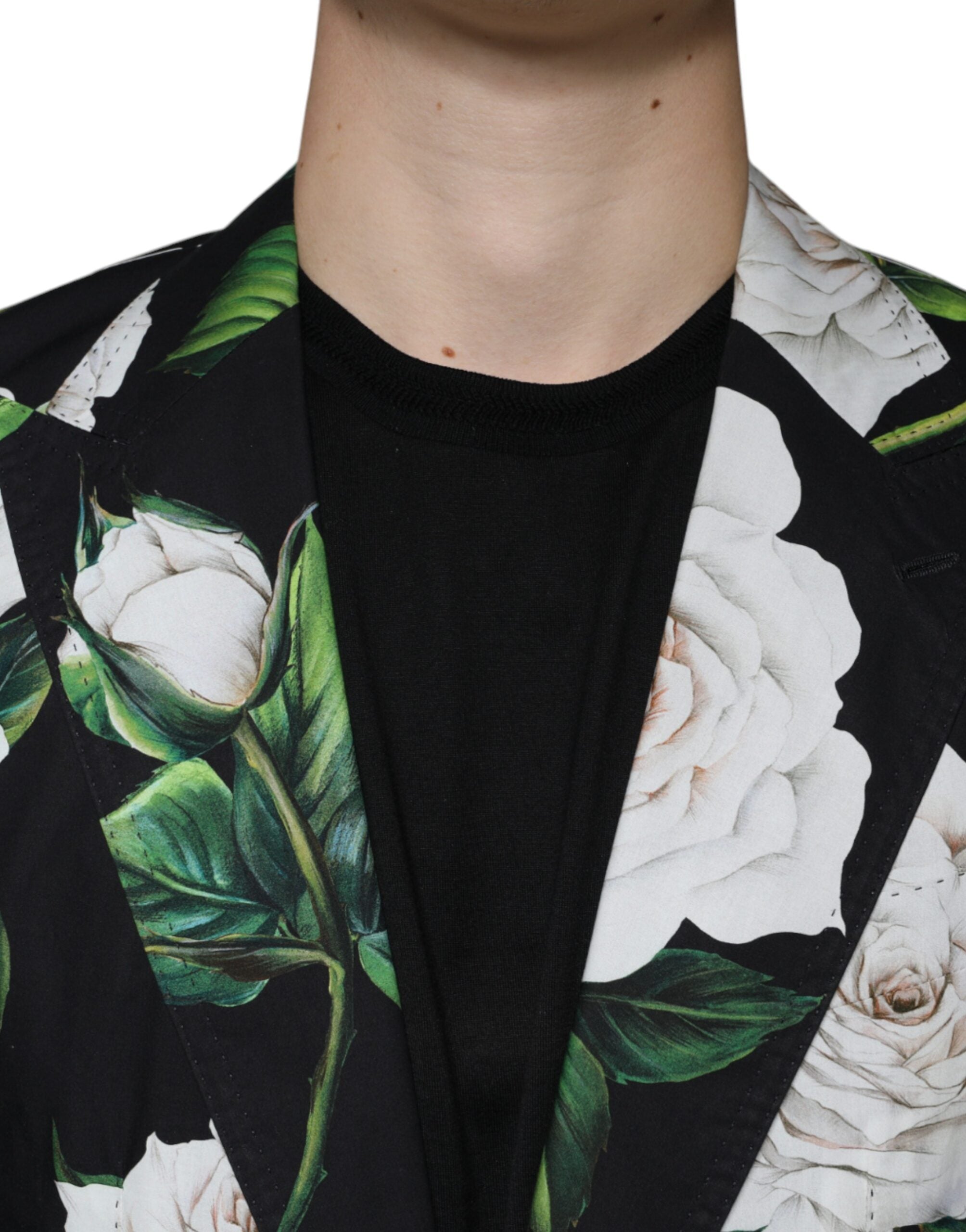 Dolce &amp; Gabbana Herren-Anzug aus schwarzer und rosafarbener Baumwolle, zweiteilig