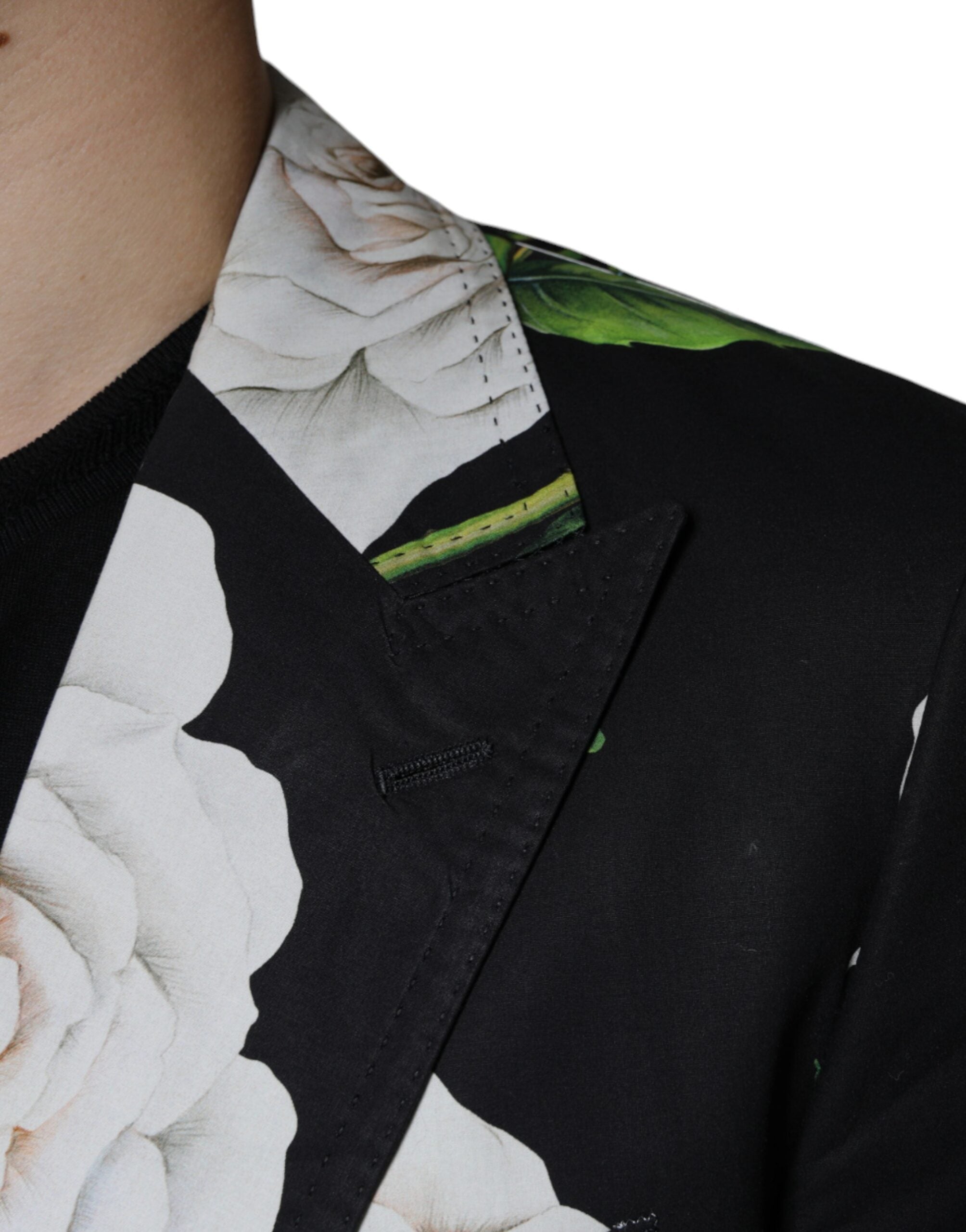 Dolce &amp; Gabbana Herren-Anzug aus schwarzer und rosafarbener Baumwolle, zweiteilig