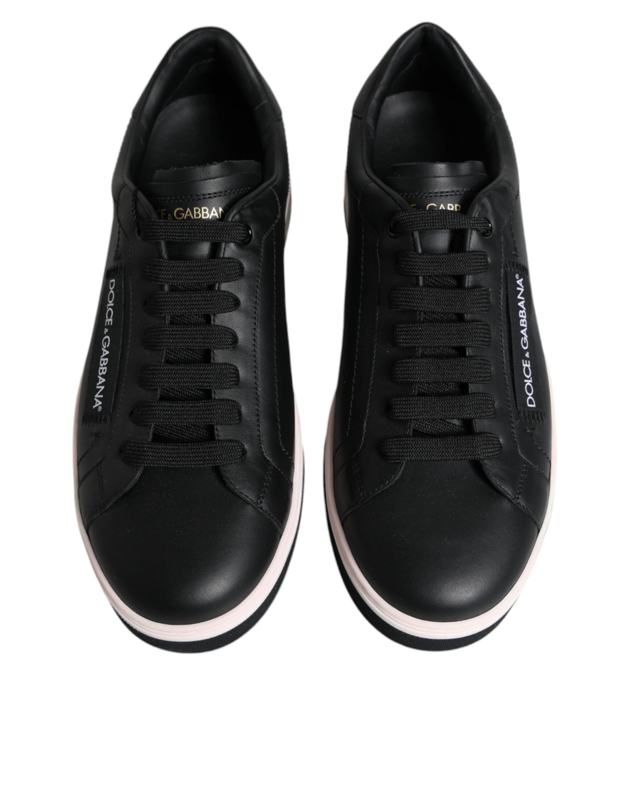 Dolce &amp; Gabbana Schwarze Leder-Sneaker für Herren (niedriger Schaft)
