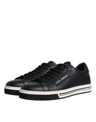 Dolce &amp; Gabbana Schwarze Leder-Sneaker für Herren (niedriger Schaft)