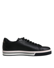 Dolce &amp; Gabbana Schwarze Leder-Sneaker für Herren (niedriger Schaft)
