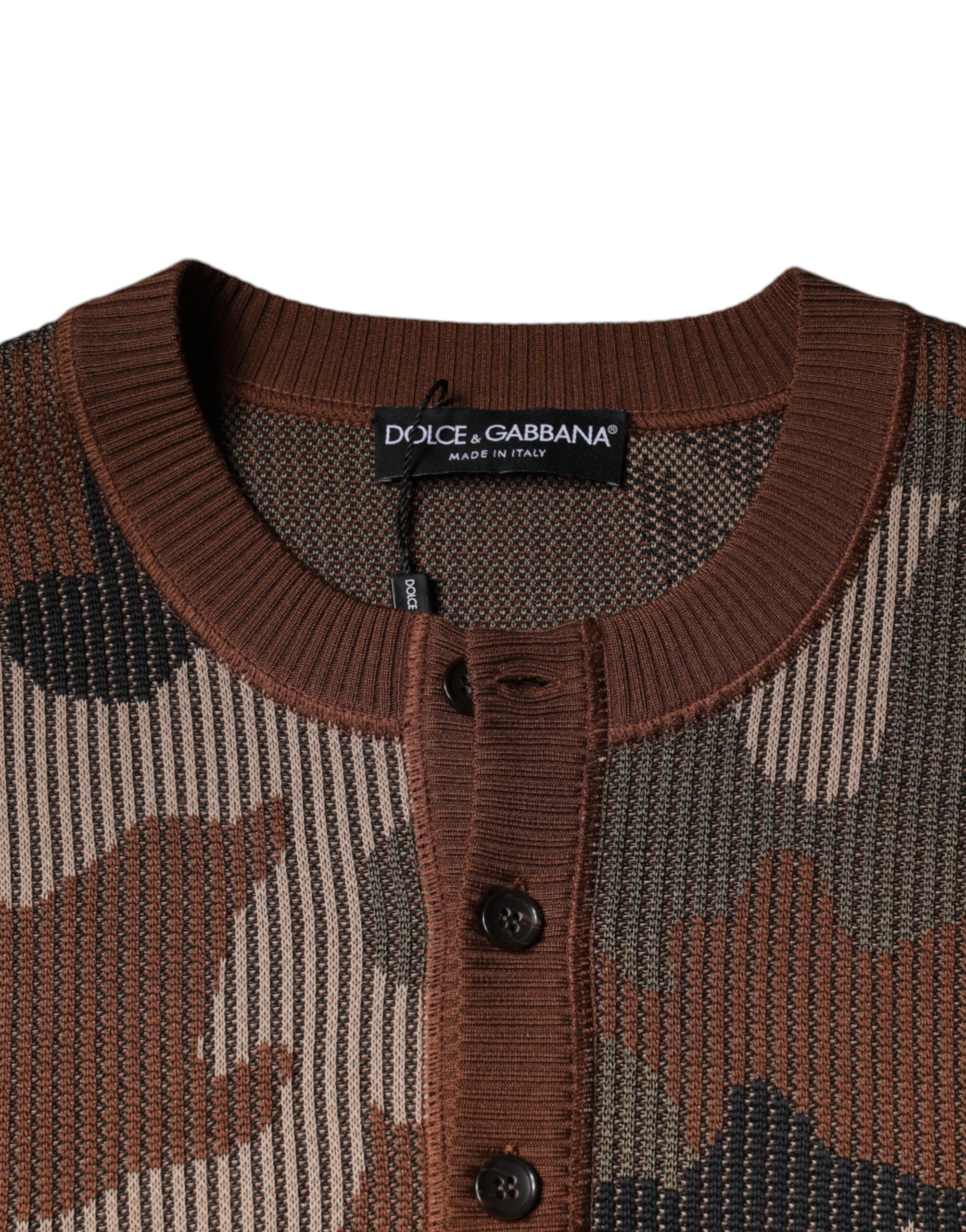 Dolce &amp; Gabbana Herrenpullover mit mehrfarbigem Camouflage-Muster