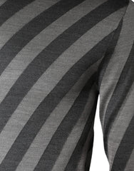 Dolce &amp; Gabbana Pullover mit grauen Streifen, langen Ärmeln und Rundhalsausschnitt