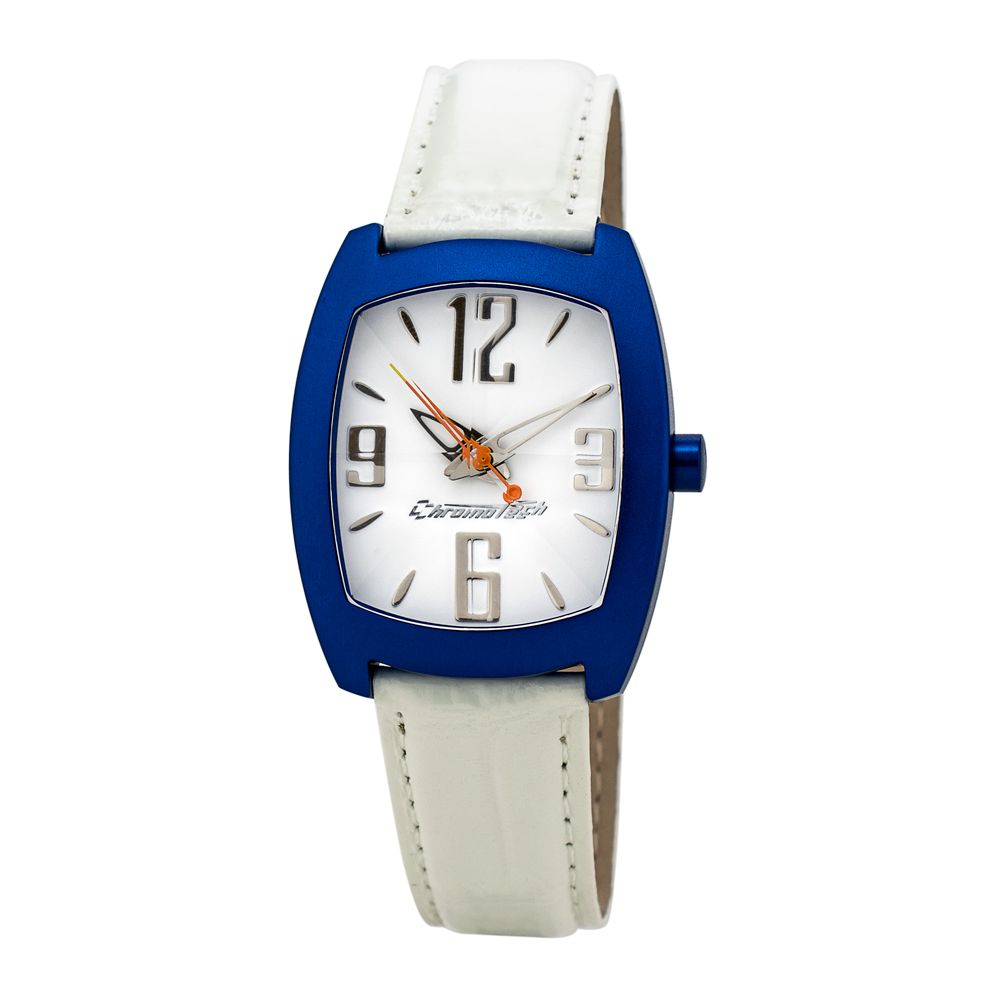 Montre Chronotech en cuir blanc