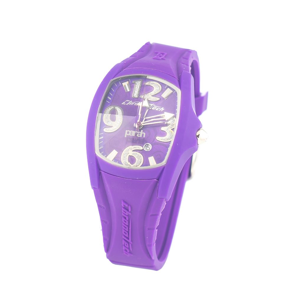 Montre Chronotech en caoutchouc violet