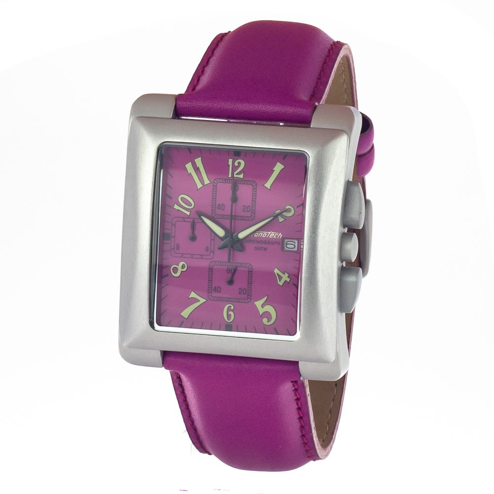 Montre Chronotech en cuir violet