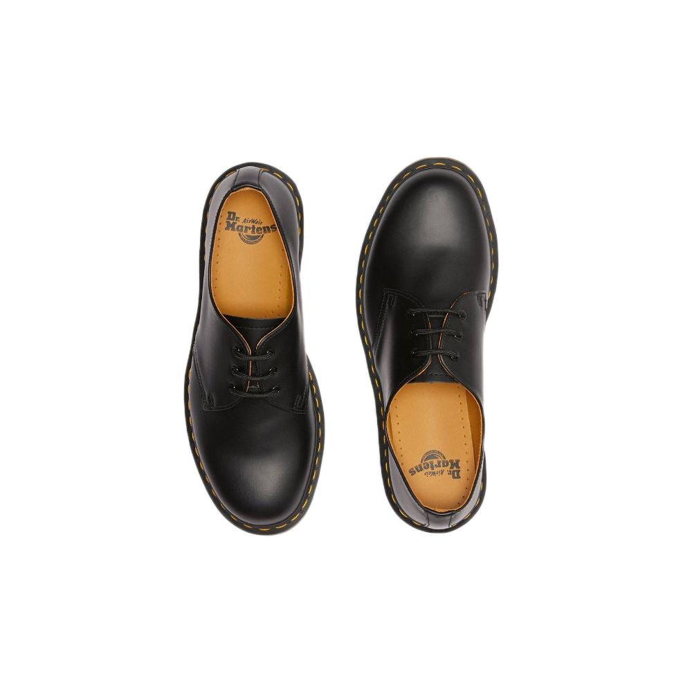 Semelles compensées en cuir noir Dr. Martens