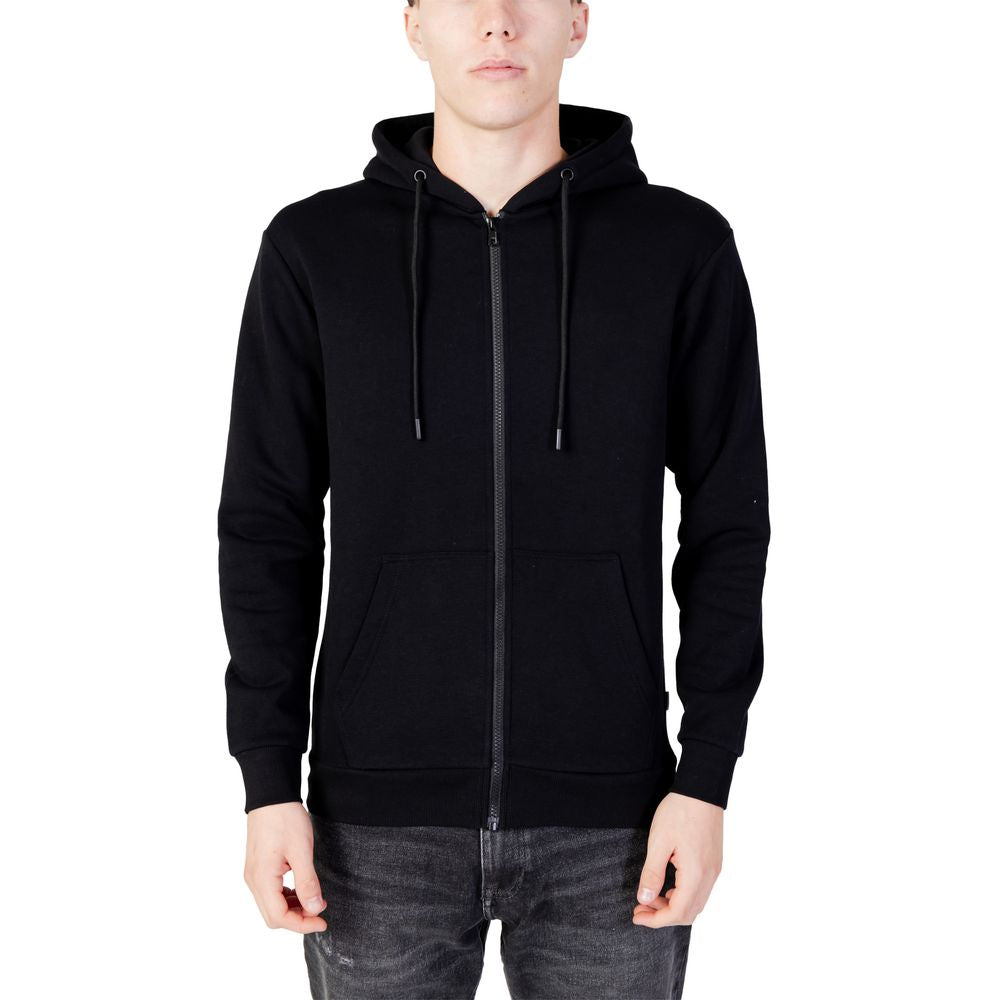 Sweat à capuche noir en polyester Jack Jones