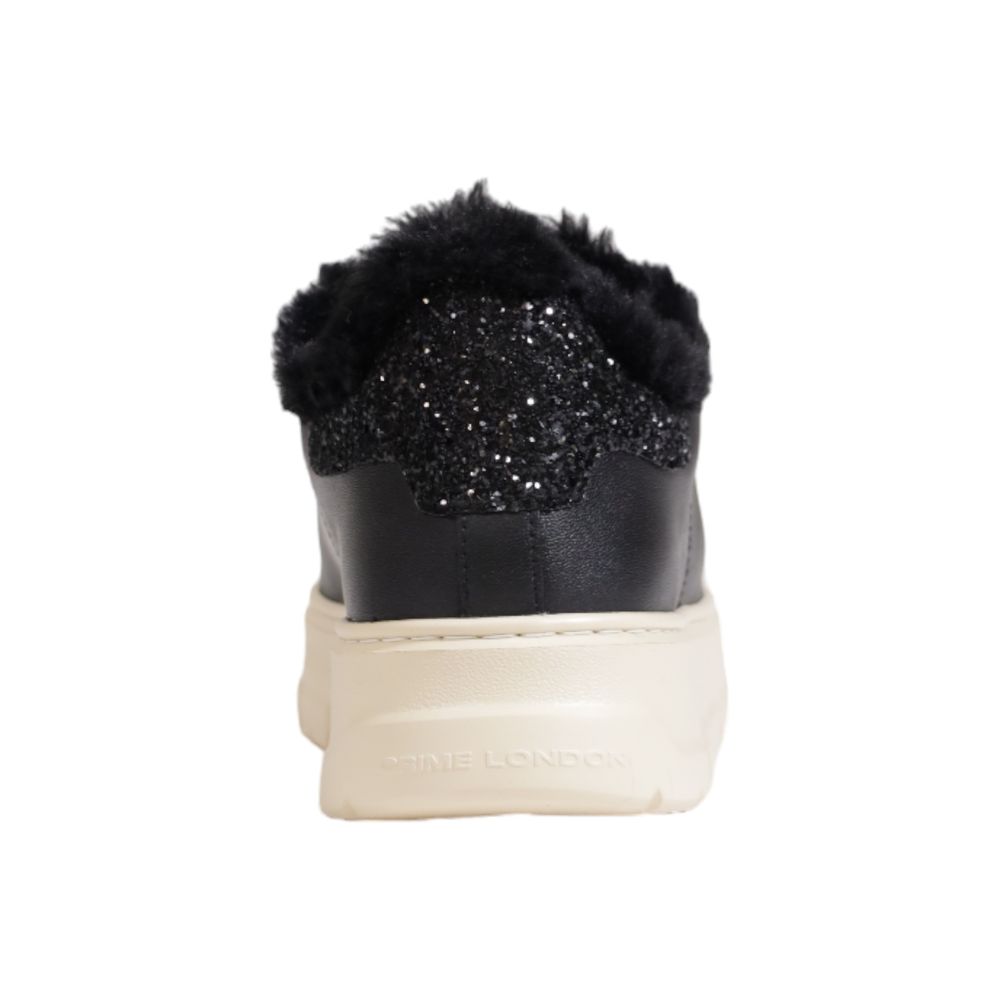 Crime London Sneaker aus schwarzem Leder