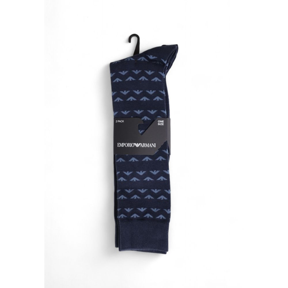 Emporio Armani Unterwäsche Blaue Baumwollsocke
