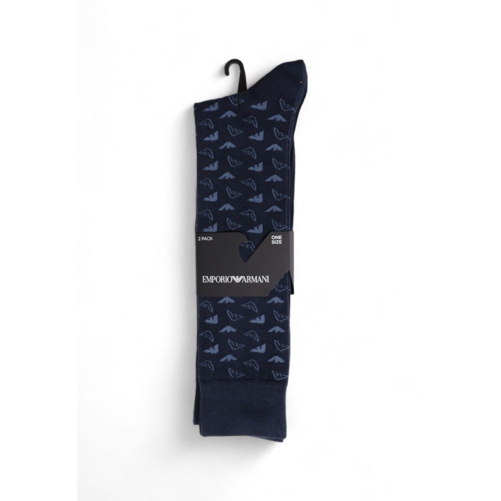 Emporio Armani Unterwäsche Blaue Baumwollsocke