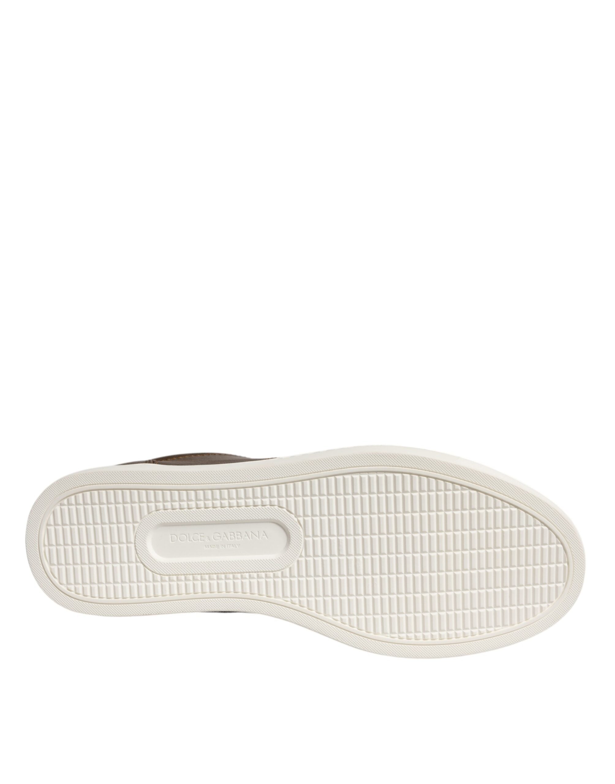 Baskets Dolce &amp; Gabbana London pour homme, en cuir doré avec logo.