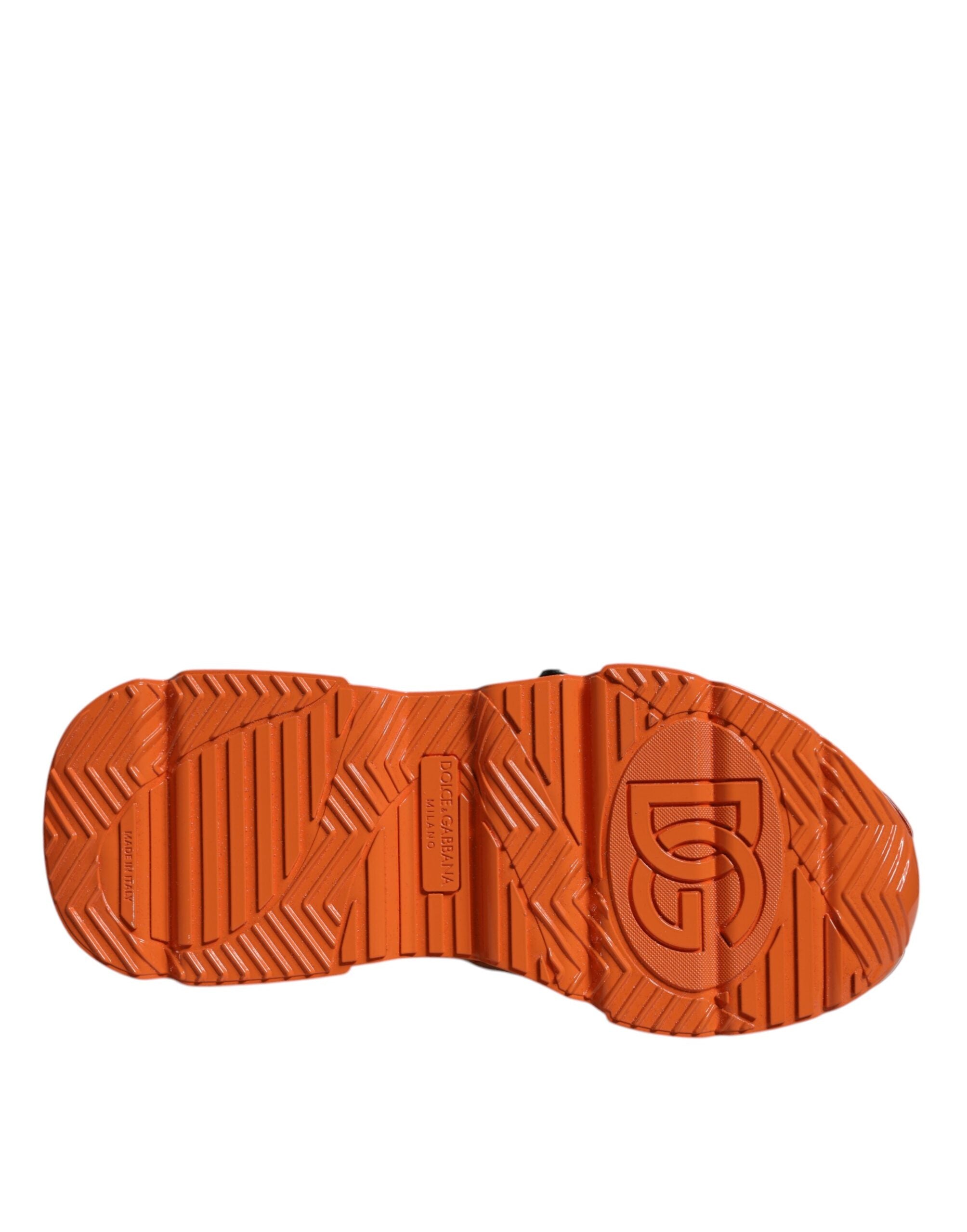 Dolce &amp; Gabbana Orange Multi Panel Chunky High Top Sneakers Schuhe