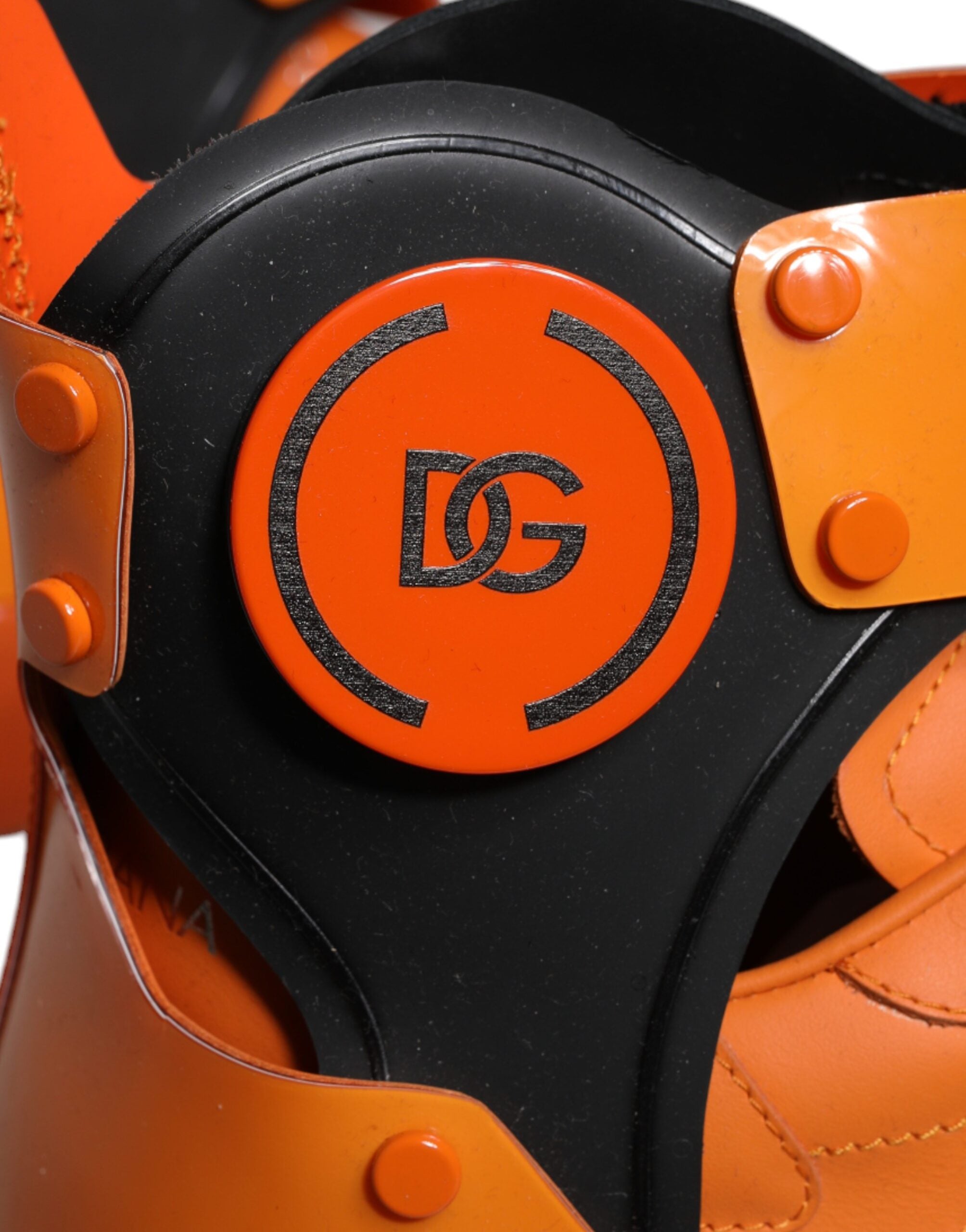 Dolce &amp; Gabbana Orange Multi Panel Chunky High Top Sneakers Schuhe