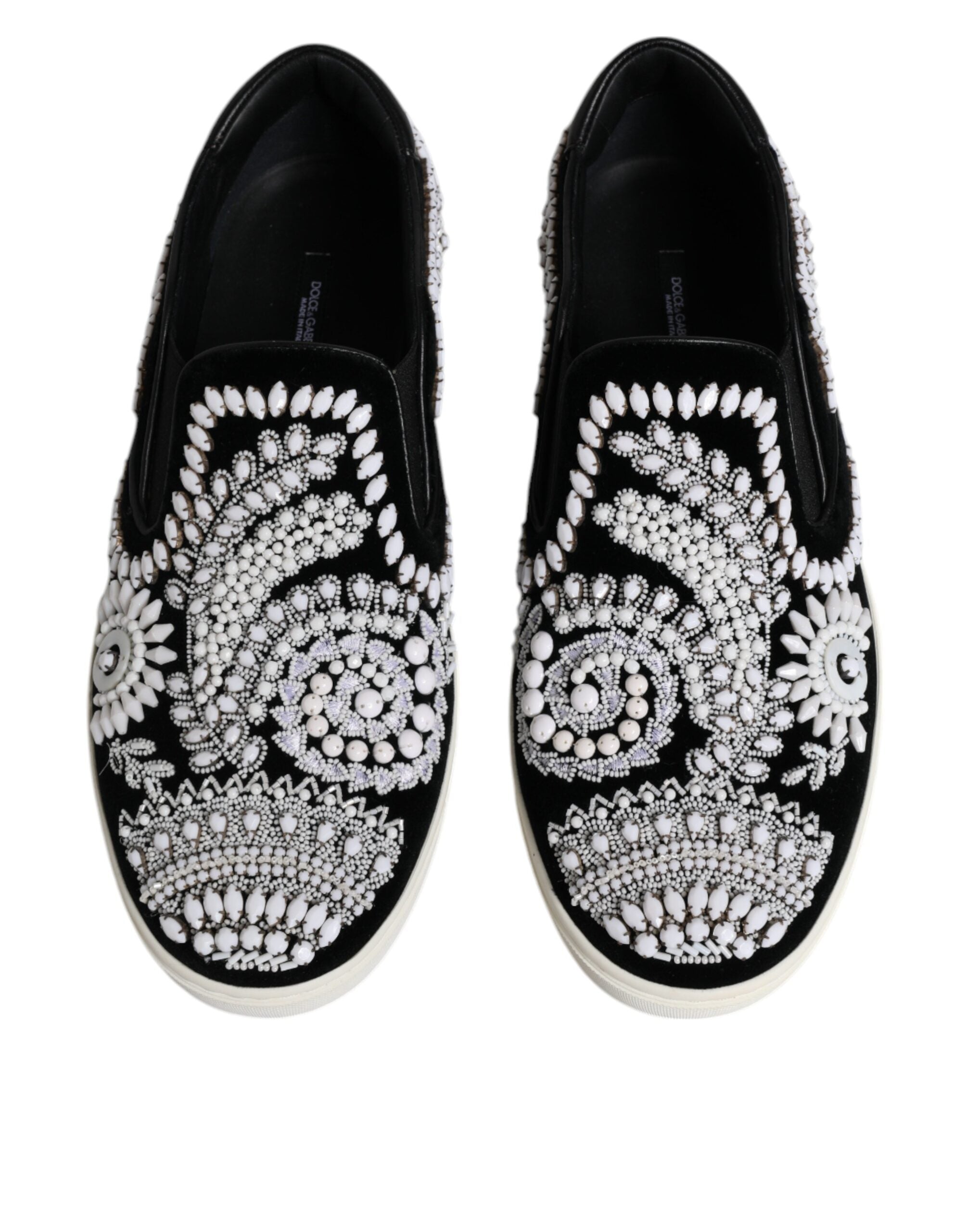 Dolce &amp; Gabbana Schwarze verzierte London Herren-Slipper