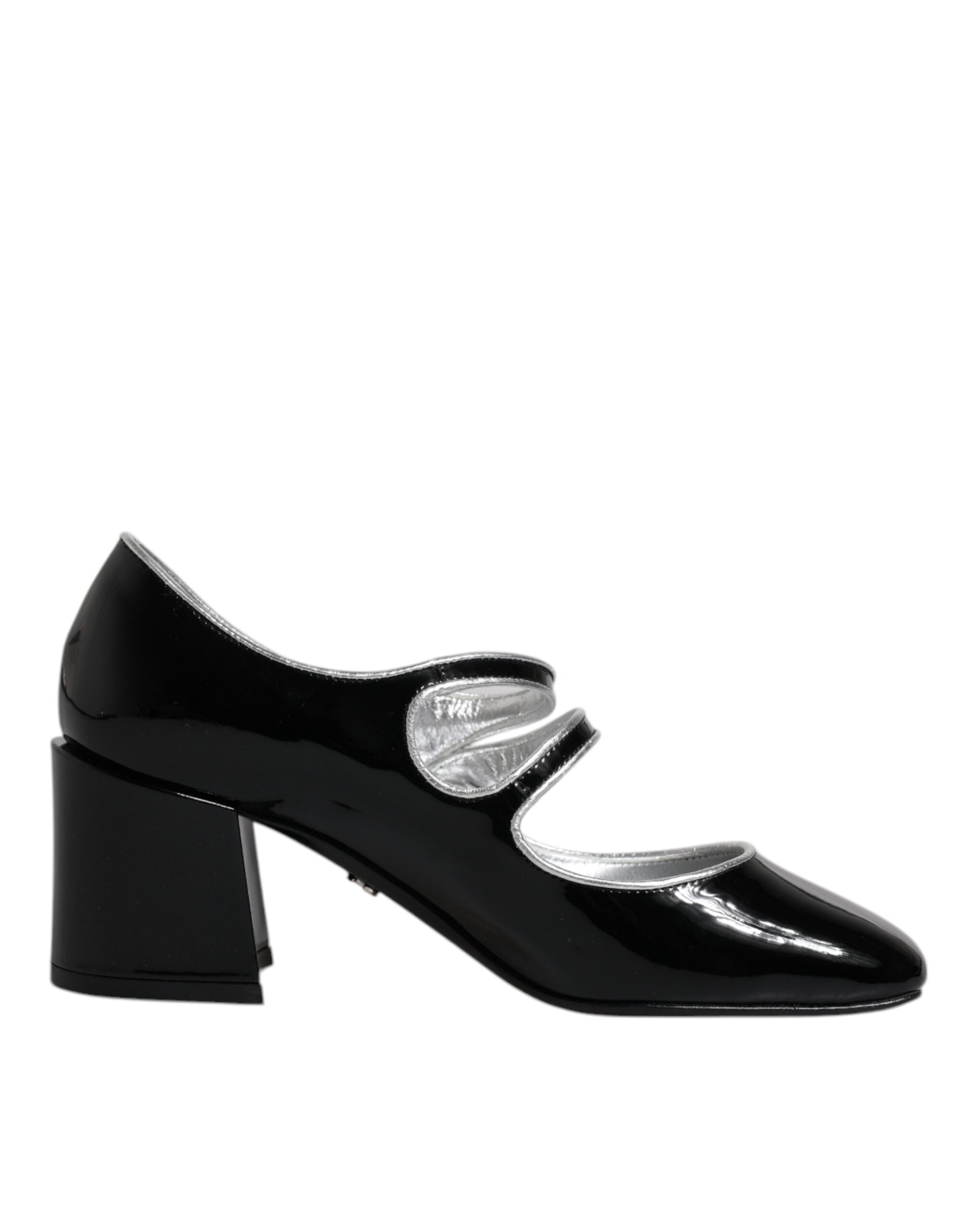 Escarpins Mary Jane Dolce &amp; Gabbana en cuir verni noir et cristaux