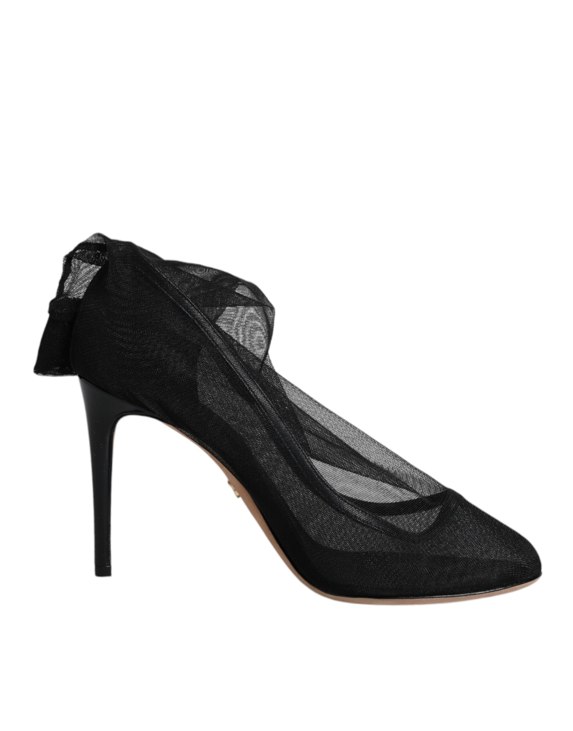 Dolce &amp; Gabbana Schwarze Nylon-Stretch-Mesh-Sockenstiefel