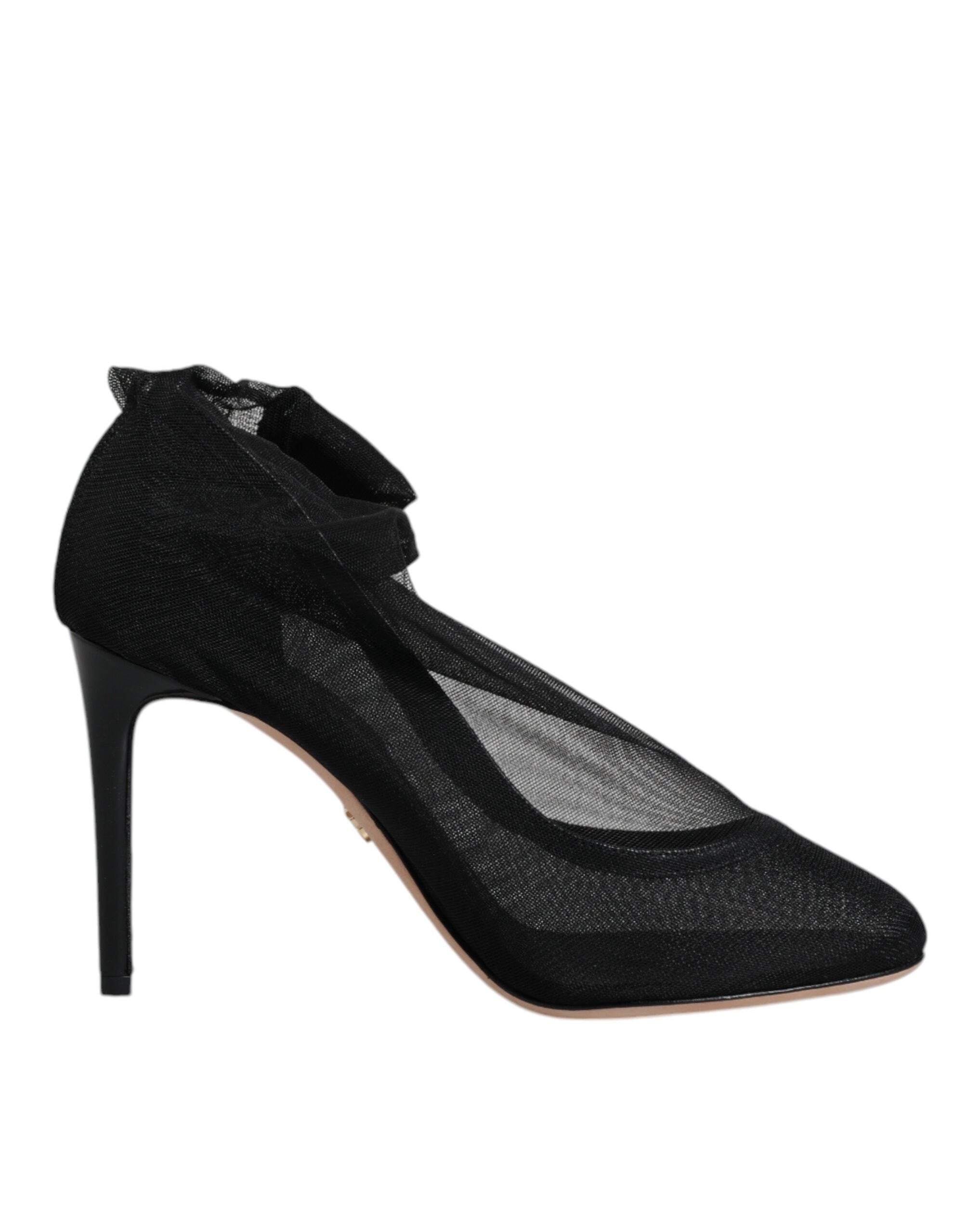 Dolce &amp; Gabbana Schwarze Nylon-Mesh-Stiefel im Sockenstil