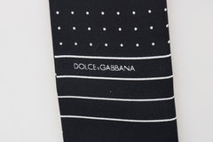 Dolce & Gabbana Dark Blue Polka Dotted Silk Scarf
