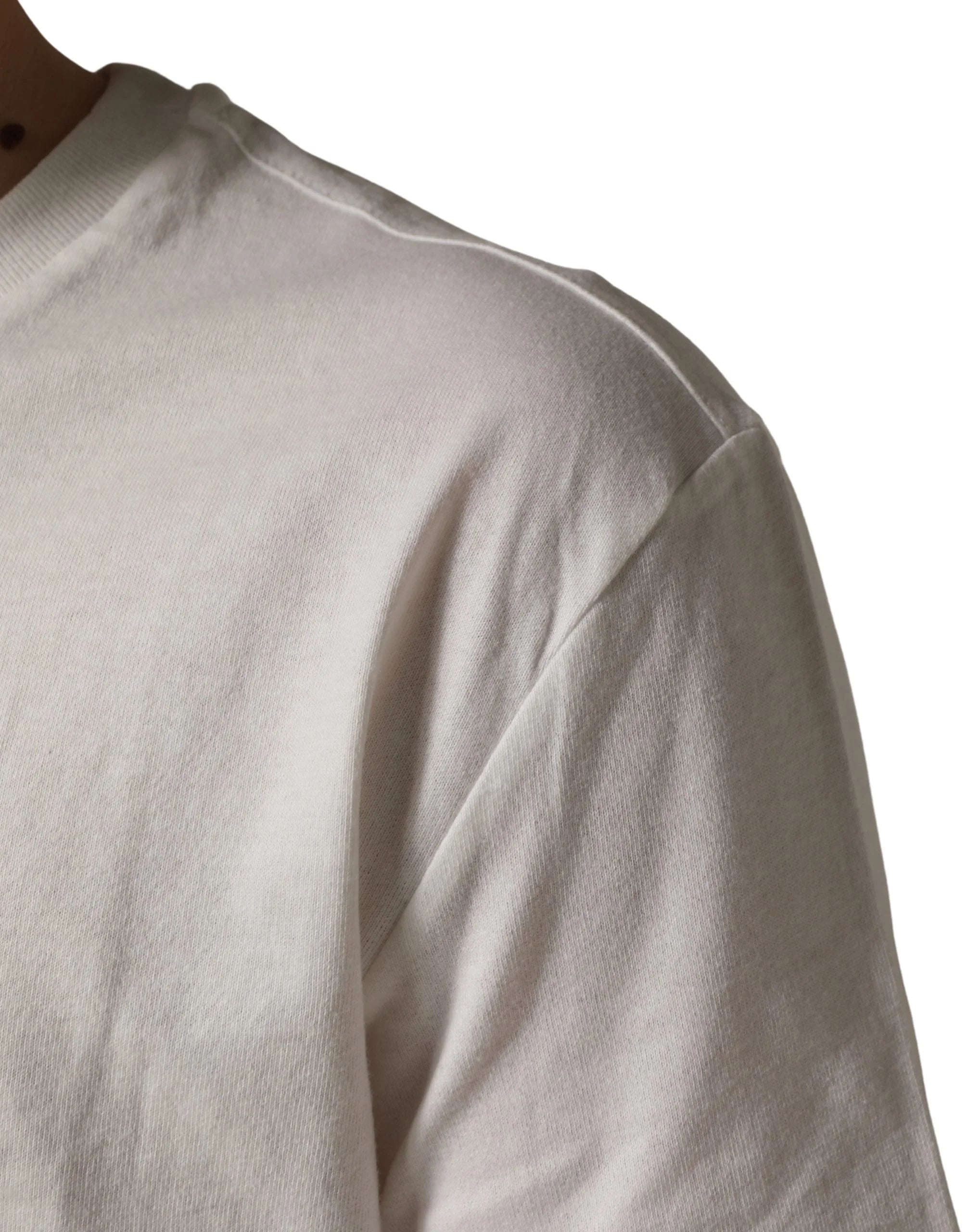 Dolce & Gabbana White Logo Patch Cotton Men Crew Neck T-shirt - IT48 | M