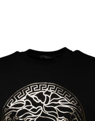 Sweat-shirt Versace noir en polaire à col rond pour homme