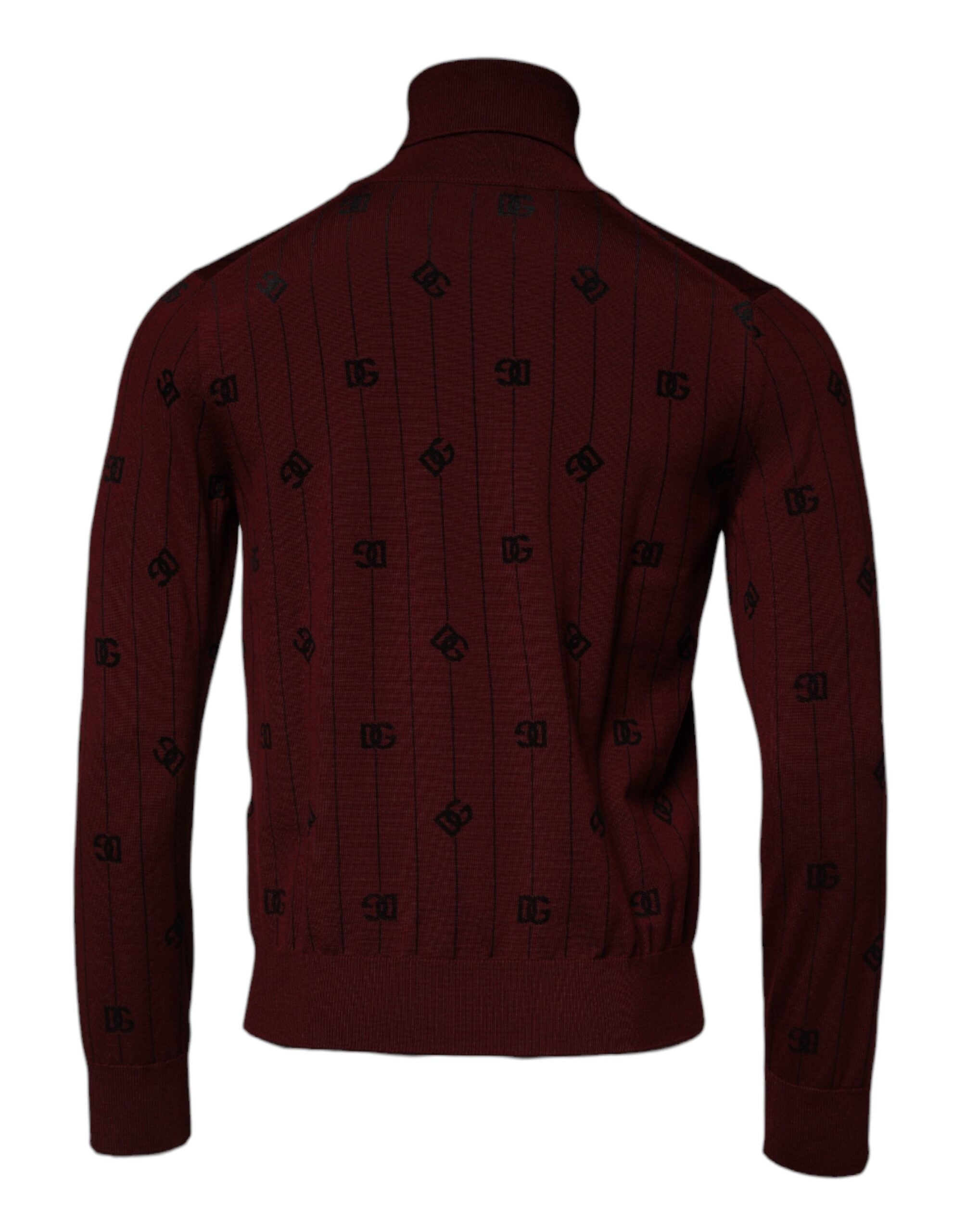 Pull à col roulé monogrammé bordeaux Dolce &amp; Gabbana