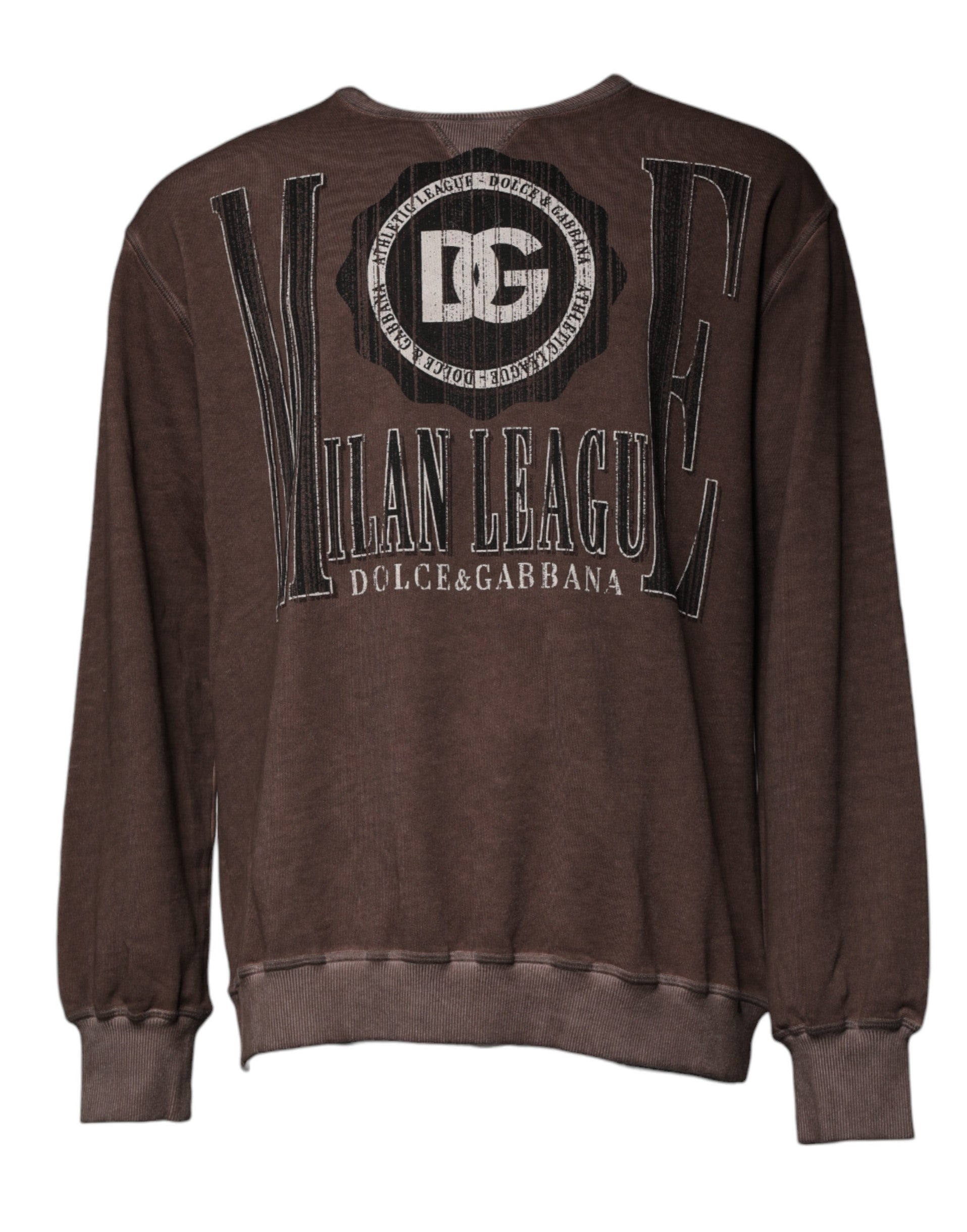 Dolce &amp; Gabbana Pullover mit braunem Logoprint und Rundhalsausschnitt