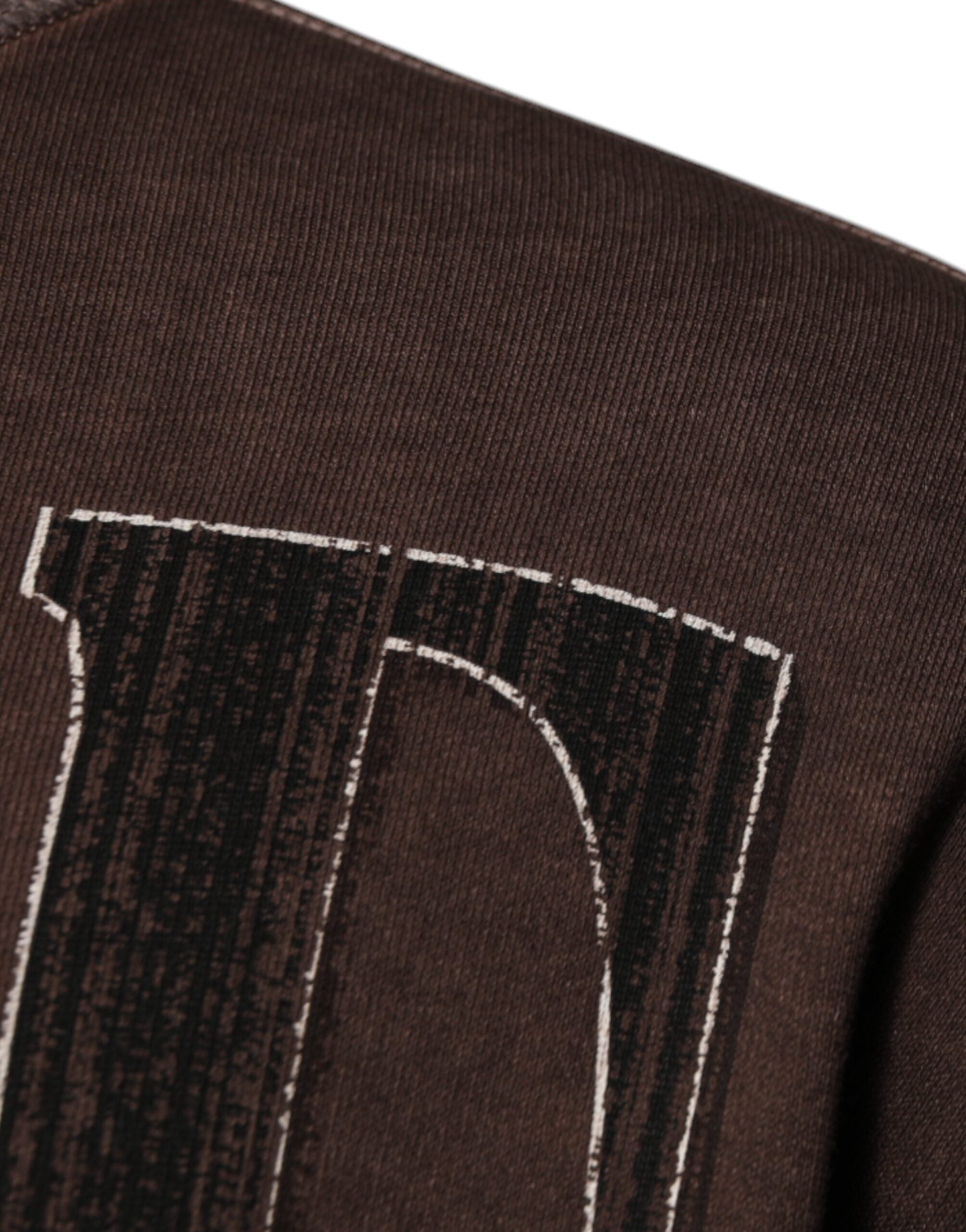 Dolce &amp; Gabbana Pullover mit braunem Logoprint und Rundhalsausschnitt