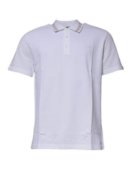 Polo Versace blanc en viscose à col et manches courtes pour homme